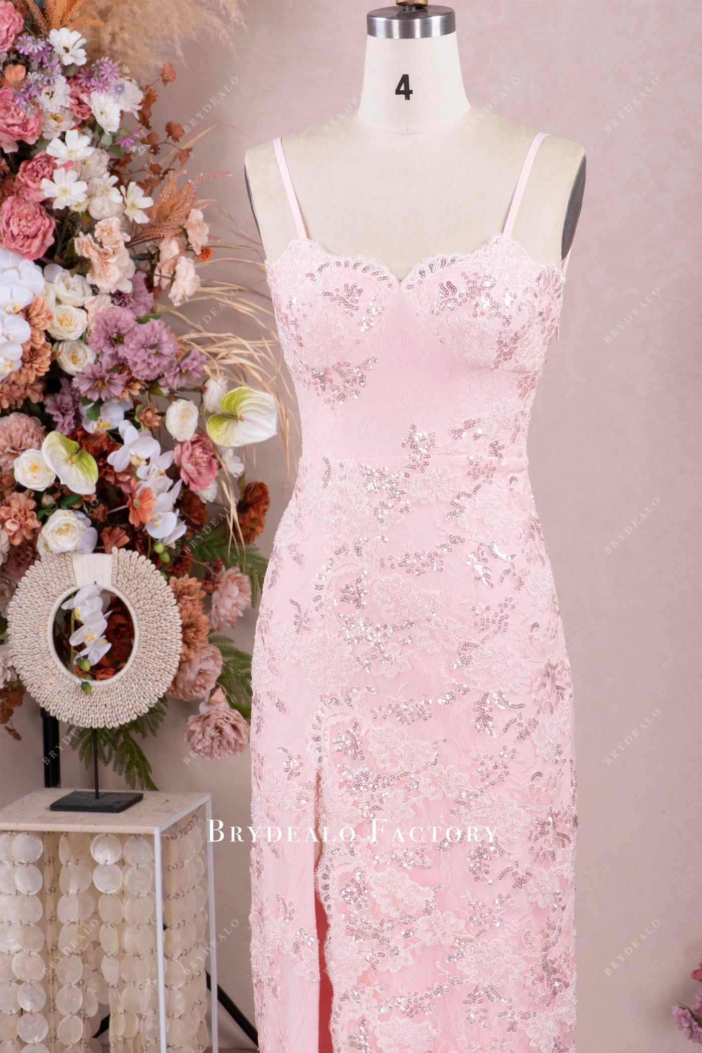 Pleated Off-the-Shoulder Sheath Floor-length Gown Pearl Pink main image 1