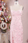 Pink V-neck Sleeveless Sexy High Split Velour Bead Embroidery Formal Occasion Dress Party Prom Gown