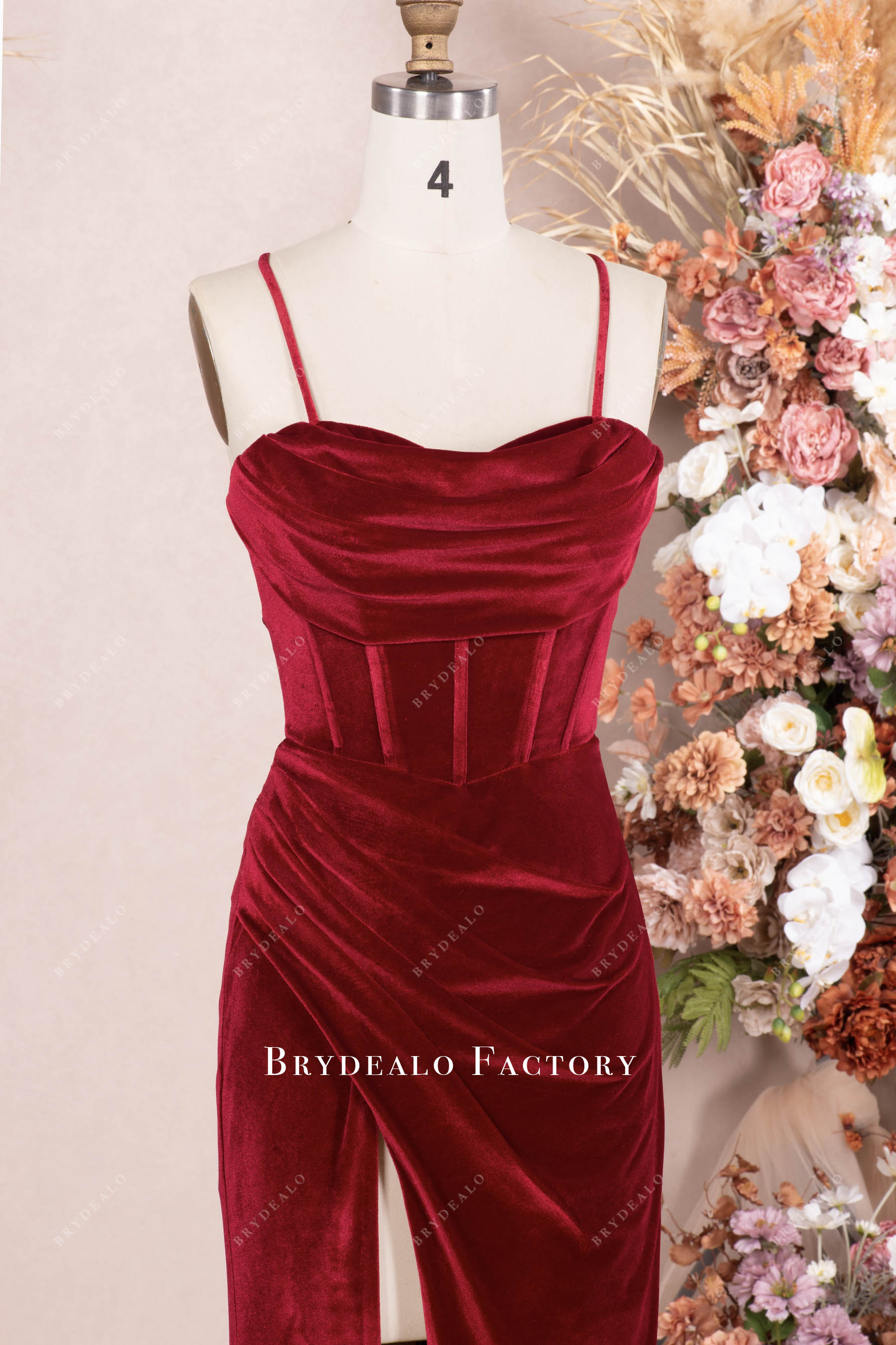 sleeveless red thin straps corset prom dress