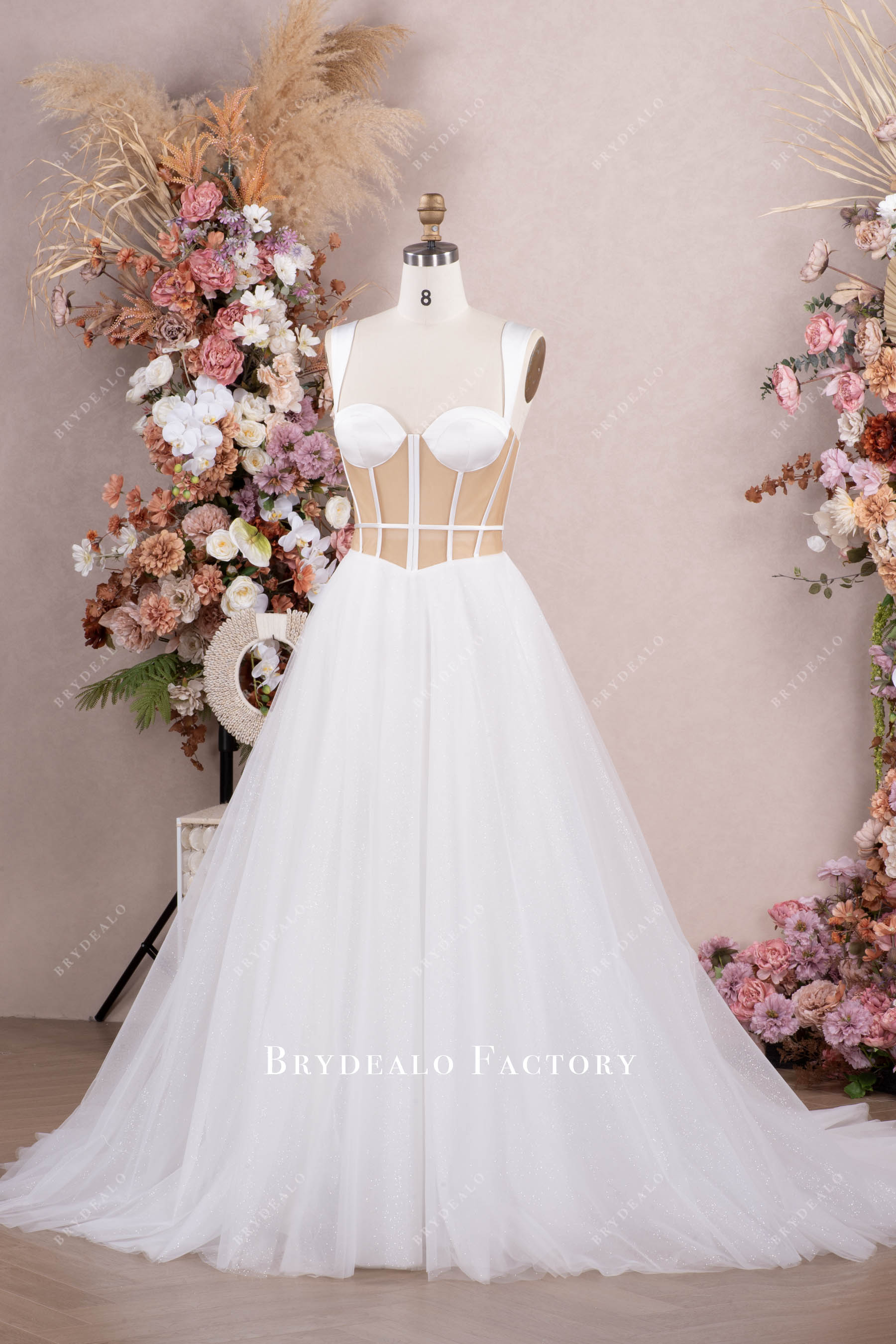 tulle corset wedding dress