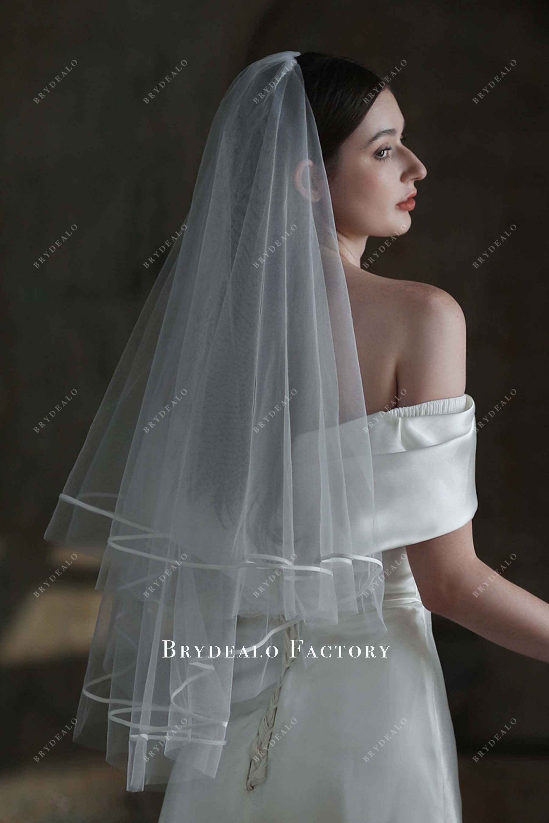 tulle with comb bridal veil