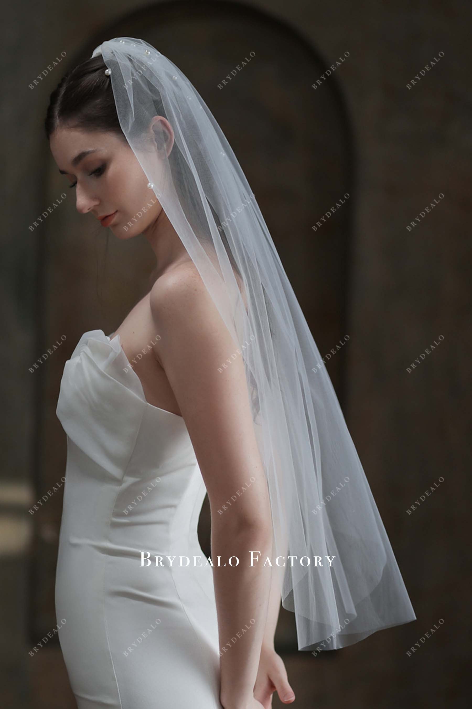 tulle with comb bridal veil