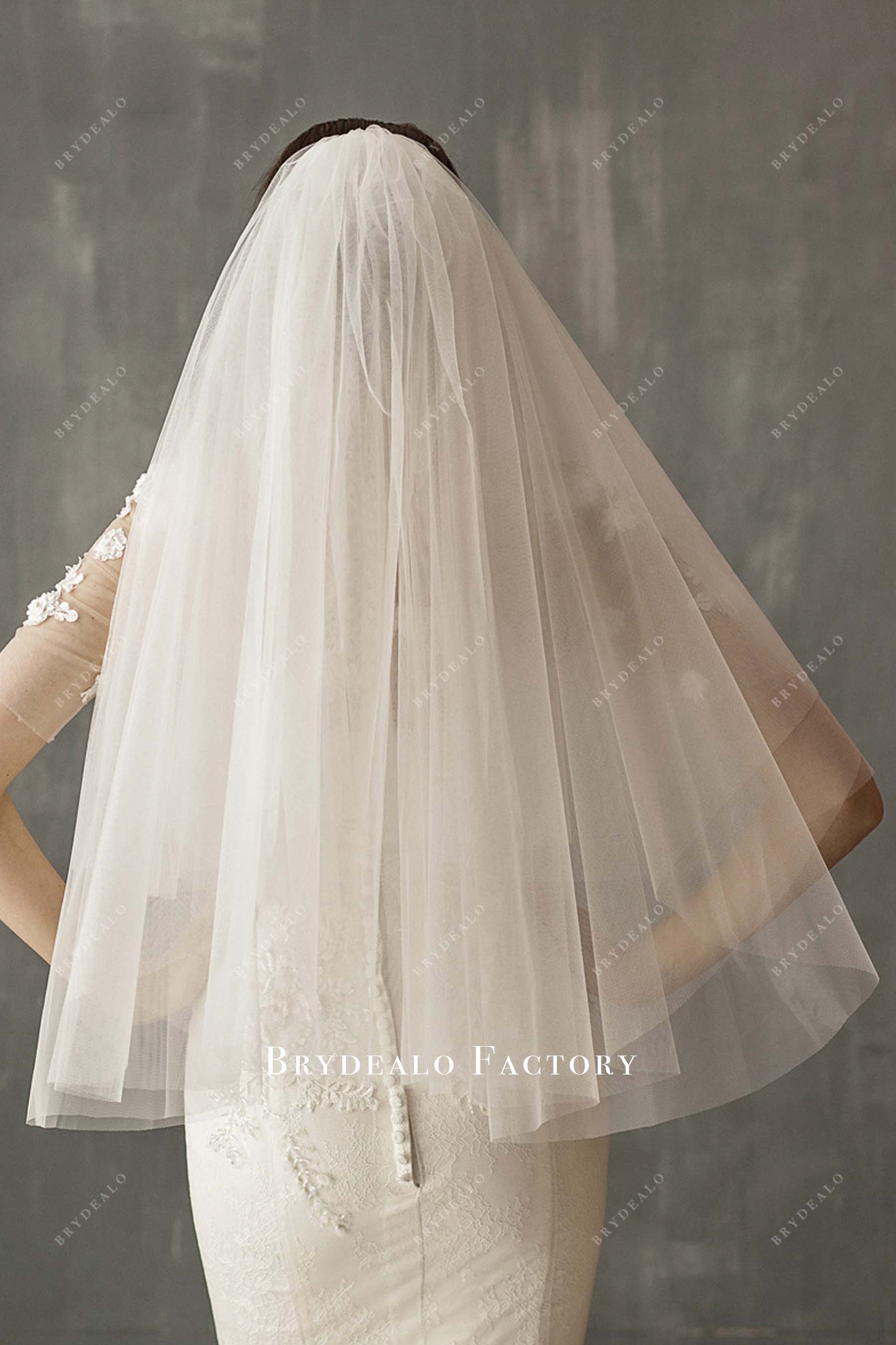 raw cut double layer veil for sale