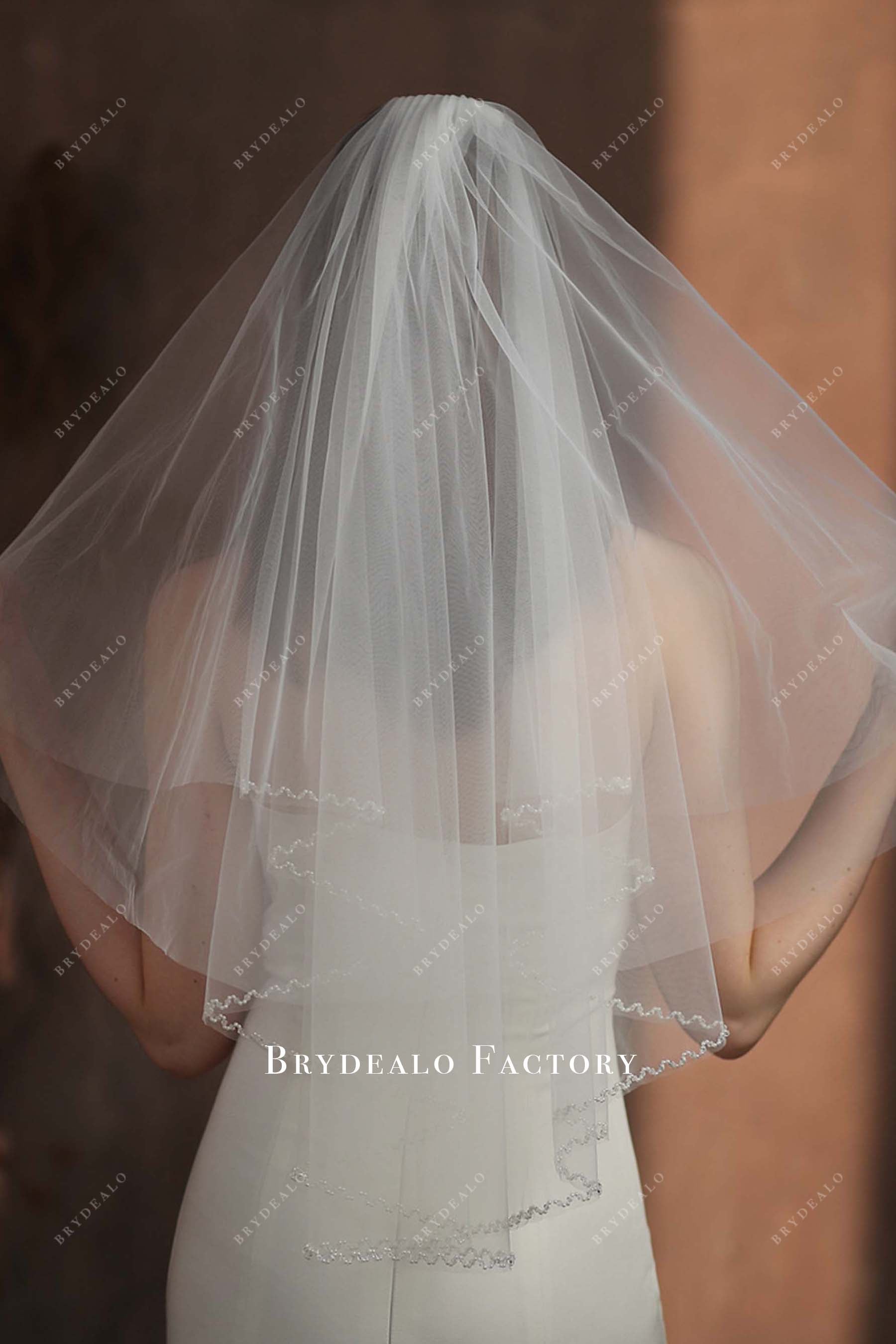 two tier bridal veil 