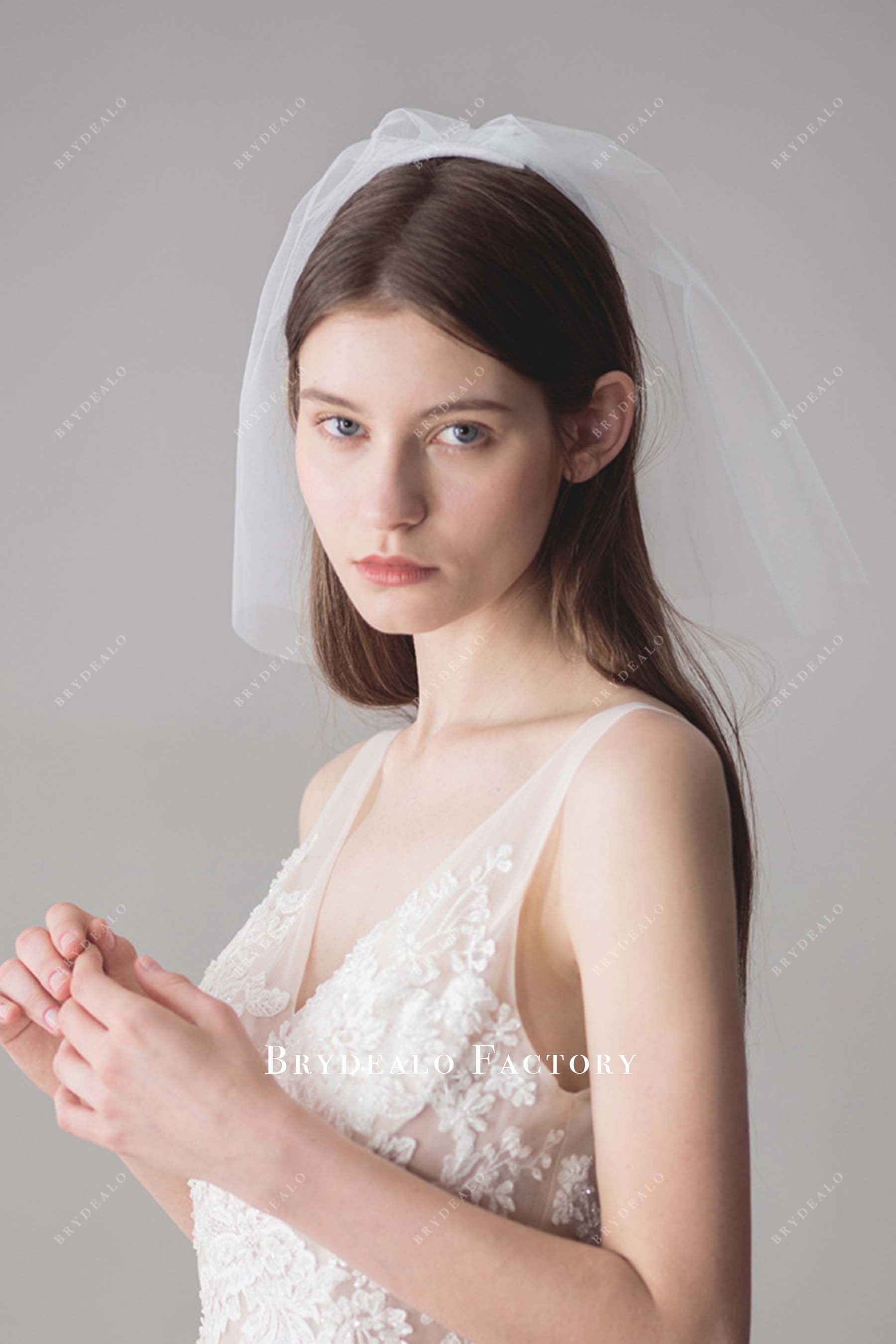 two tier tulle bridal veil