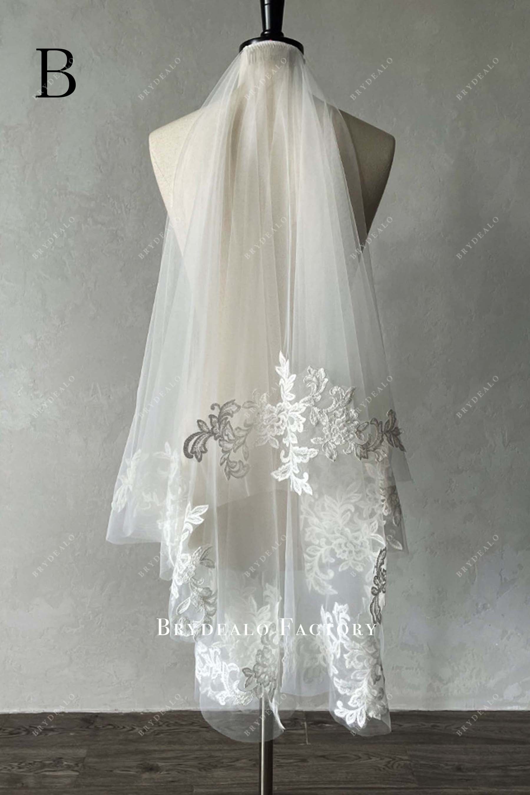 two tier tulle wedding veil