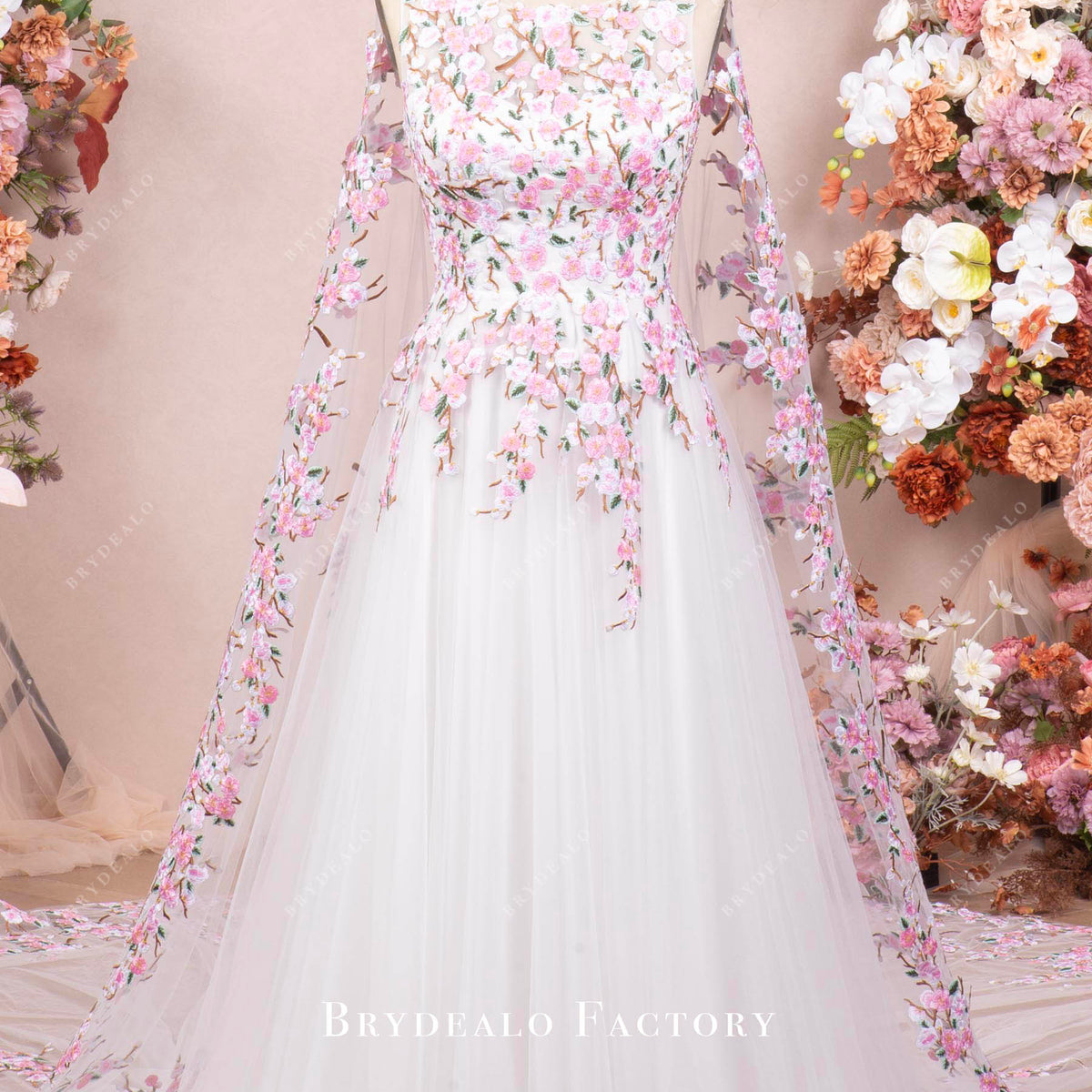 chinese dress ladies Light Pink 3D Flowers A Line Prom Dresses Strapless Sparkly Long Formal Dress ARD2882 main image 0