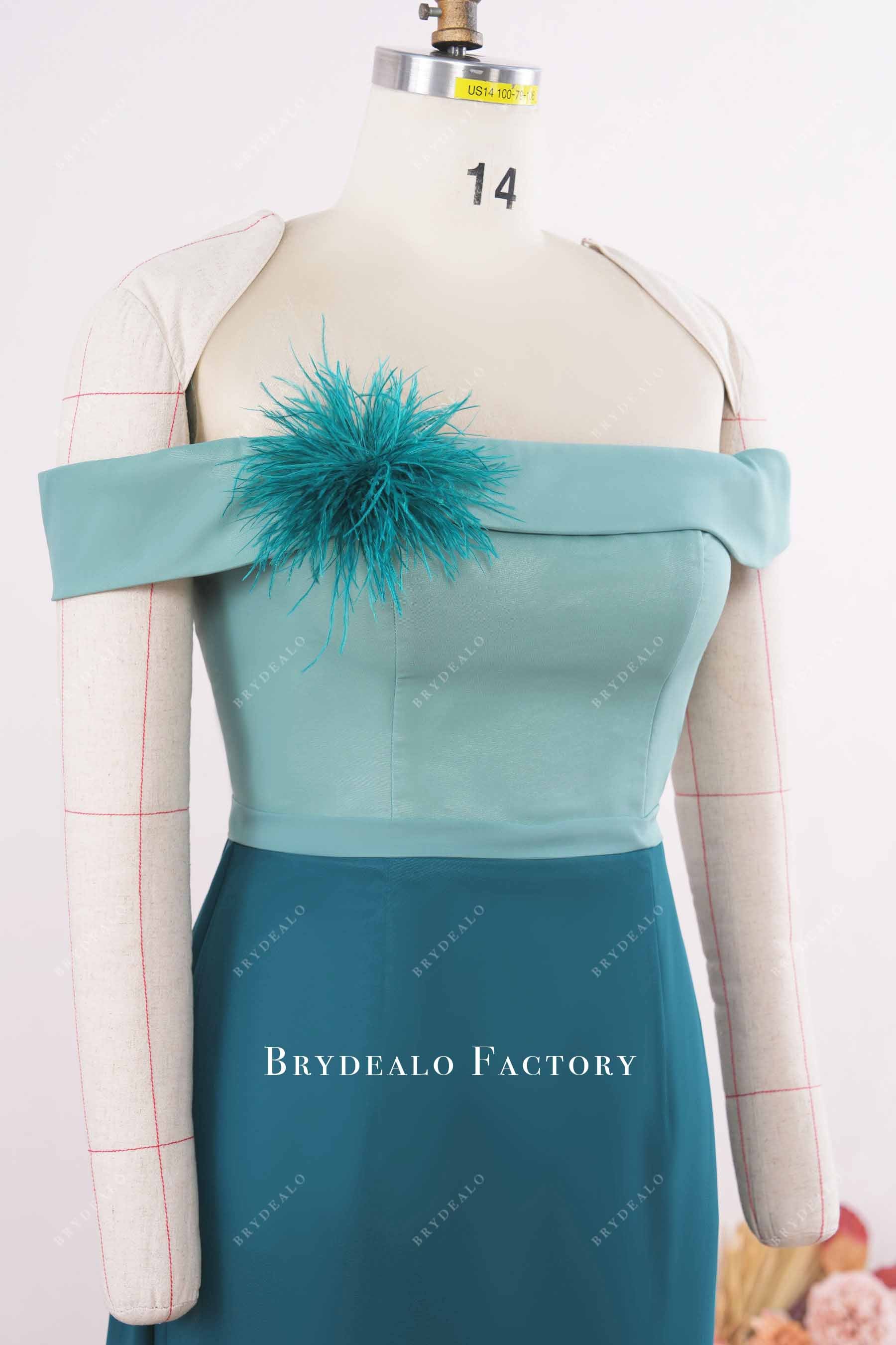 two tone drop sleeve mother of bride dress