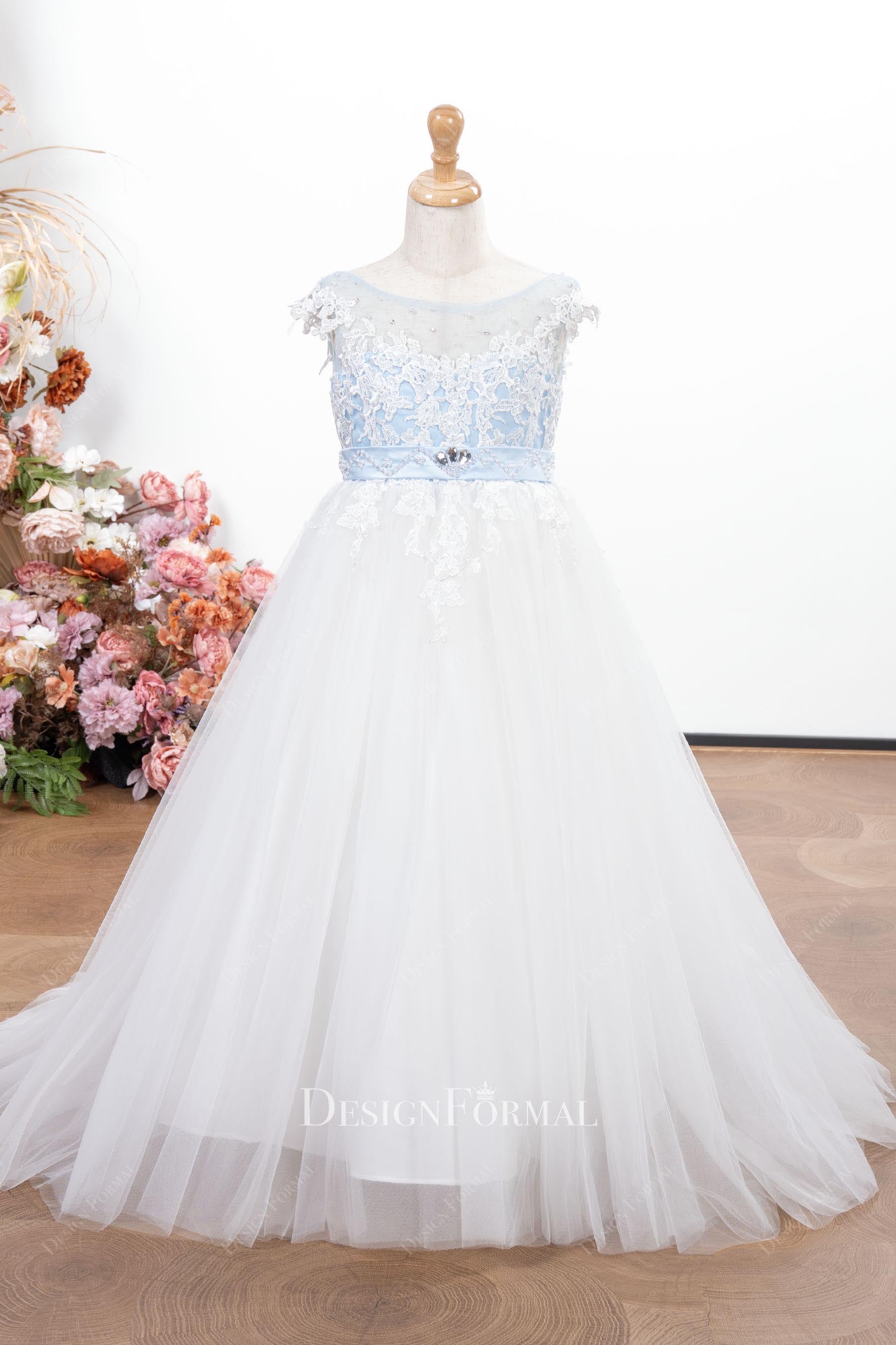 two tone flower girl dress