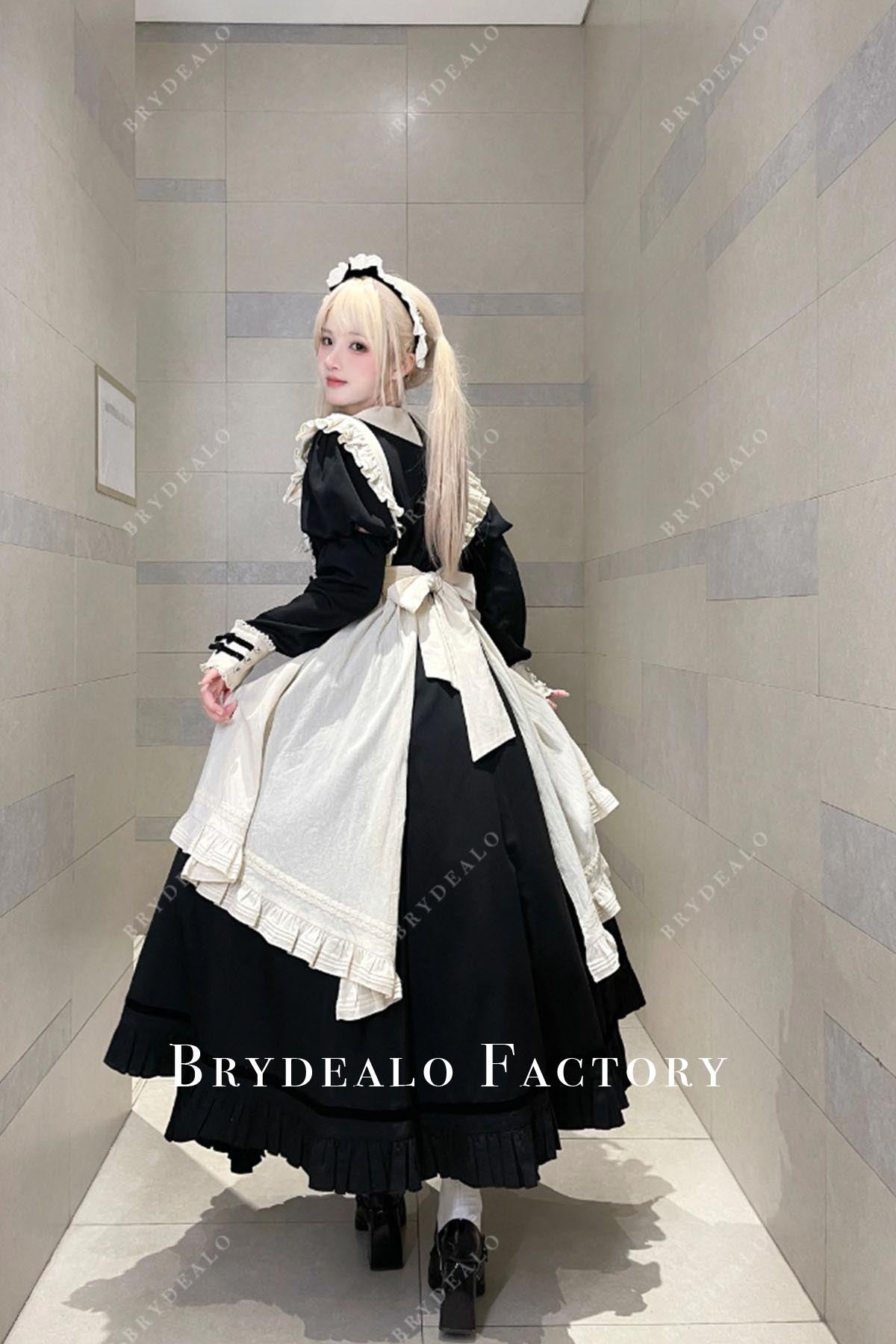 two tone puffy a line maid lolita dress