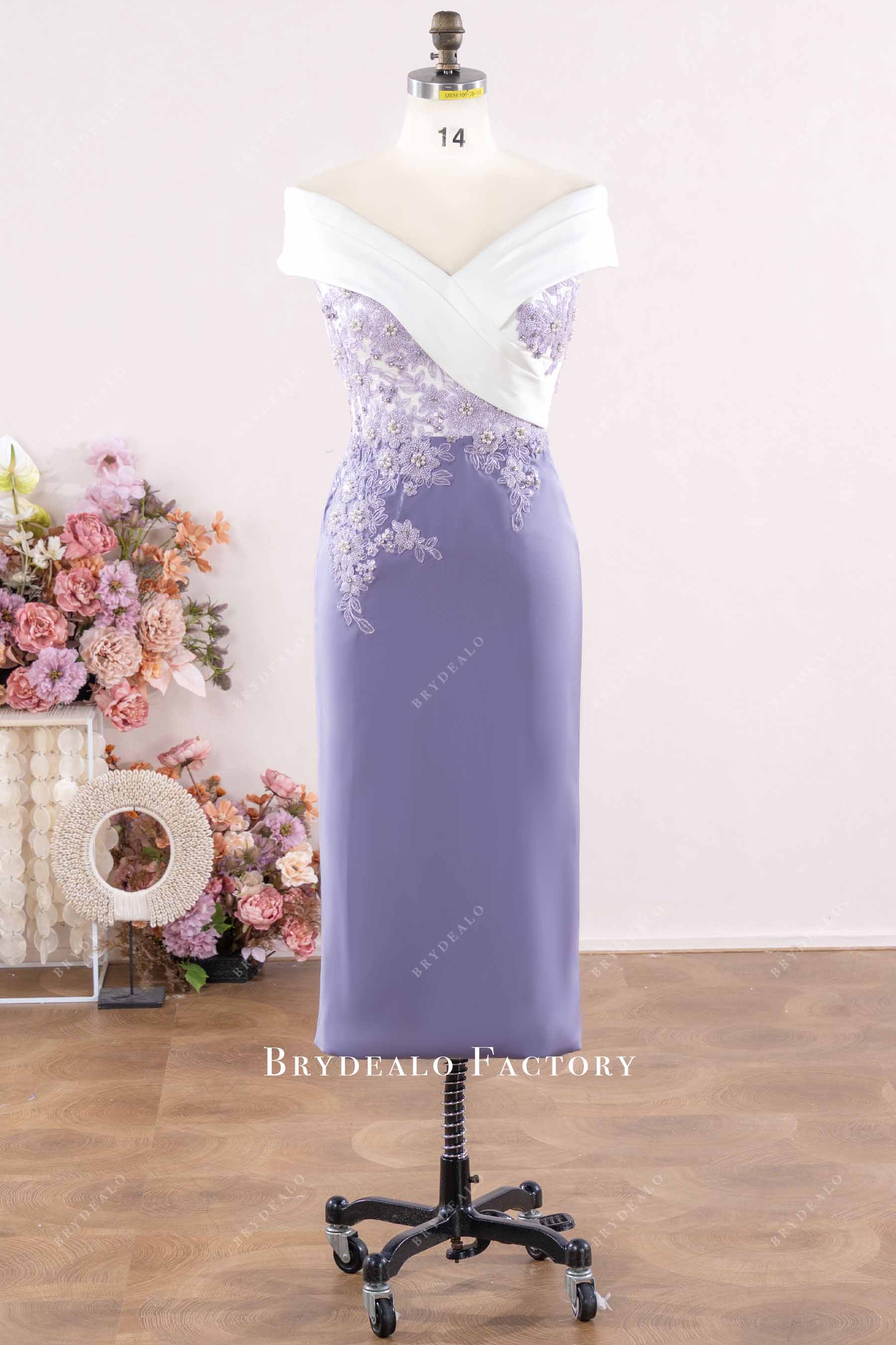 two tone sheath wedding party dress