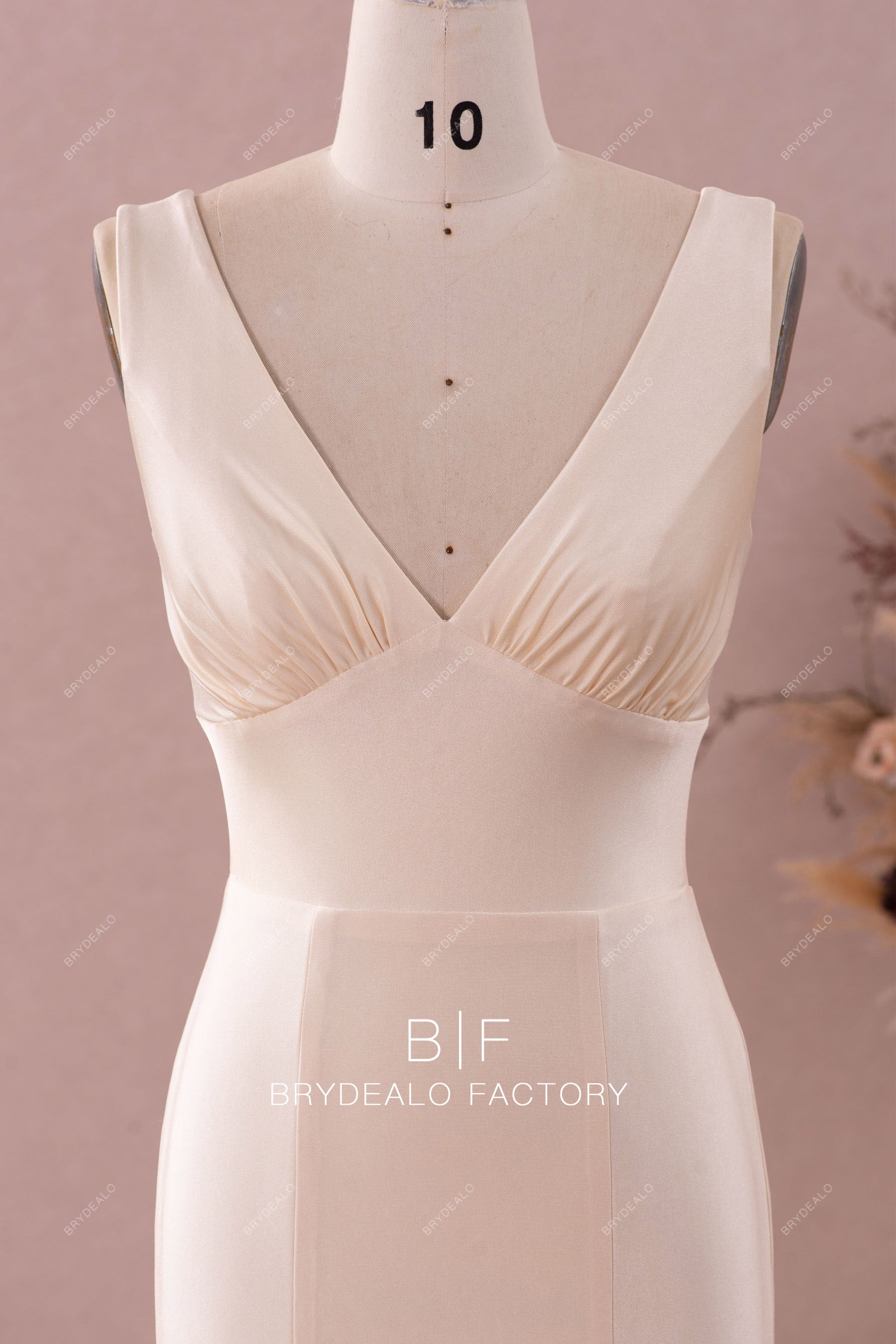 v neck bridesmaid dress