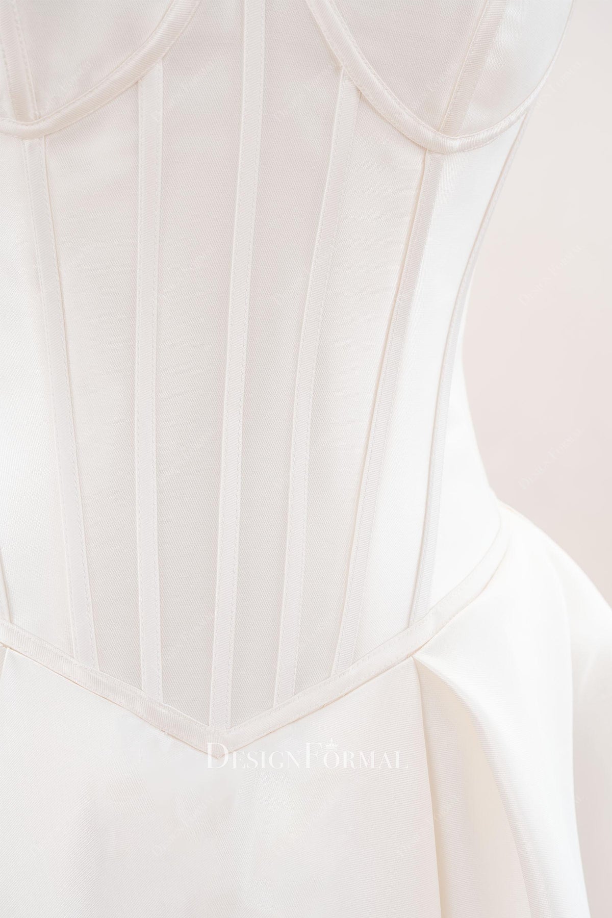 visible boning corset wedding dress