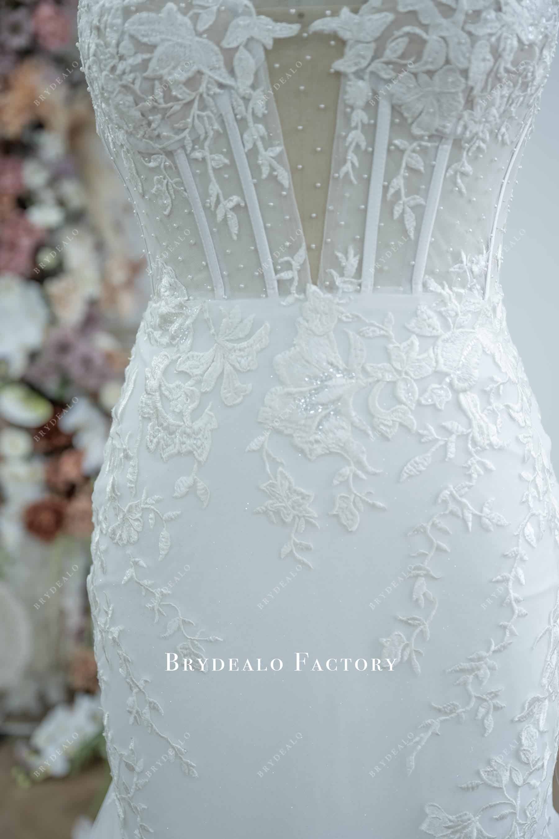 visible boning wedding gown