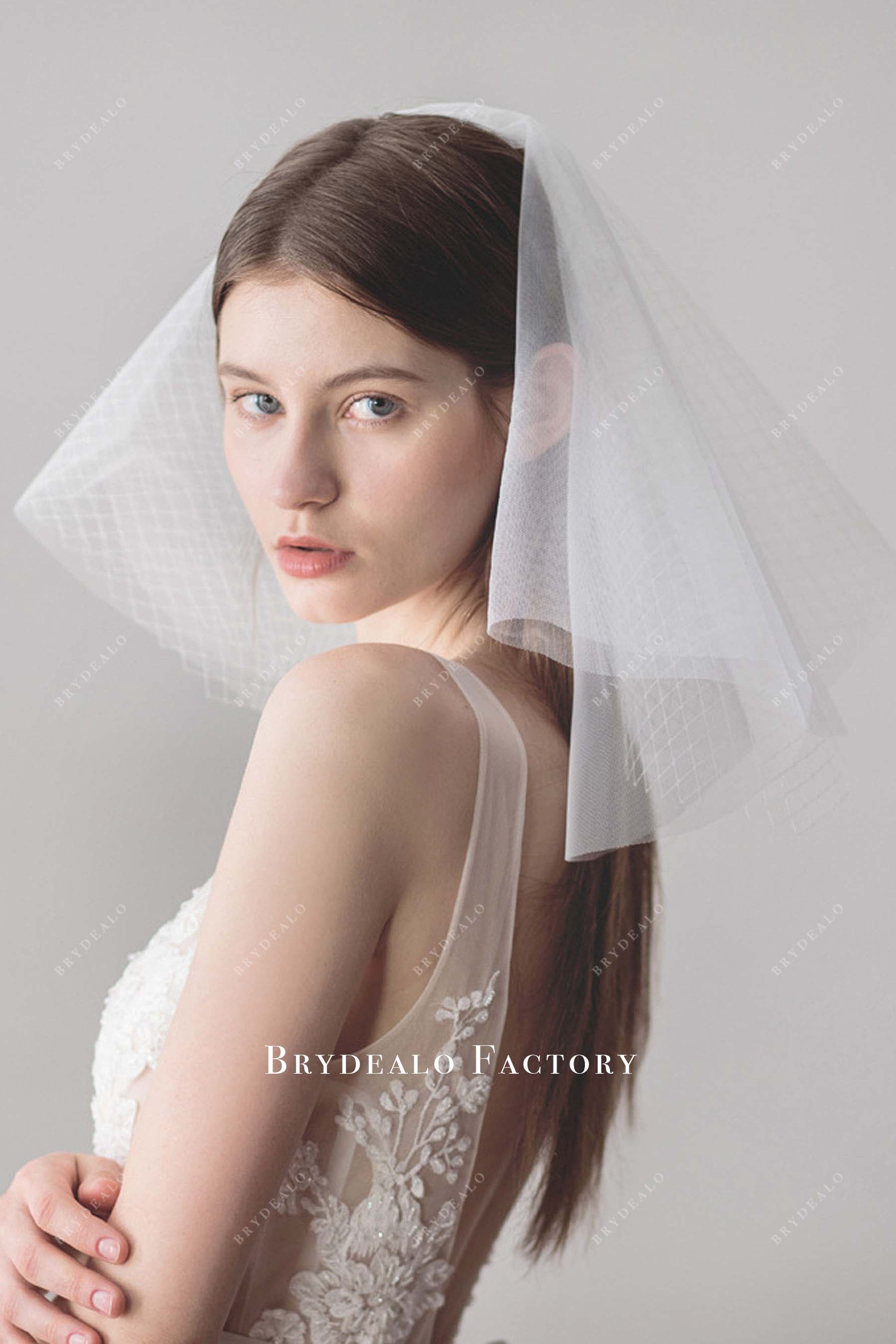 Hollywood White Shoulder Length Wedding Veil