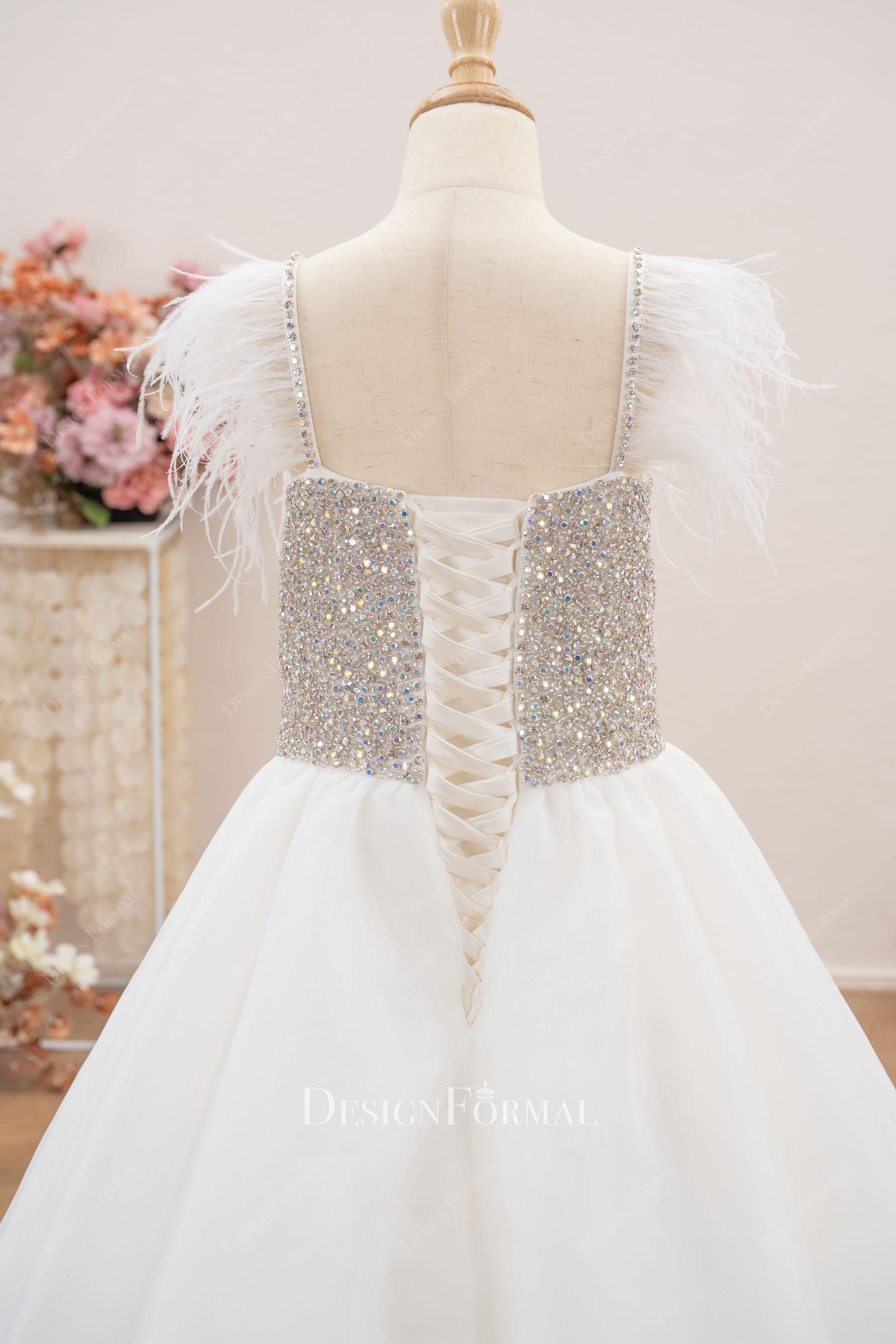 white lace up back teen pageant dress