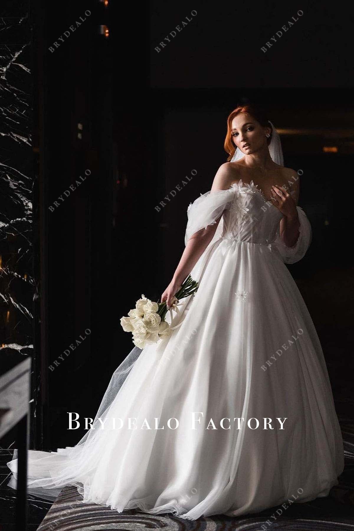 white off shoulder wedding ballgown