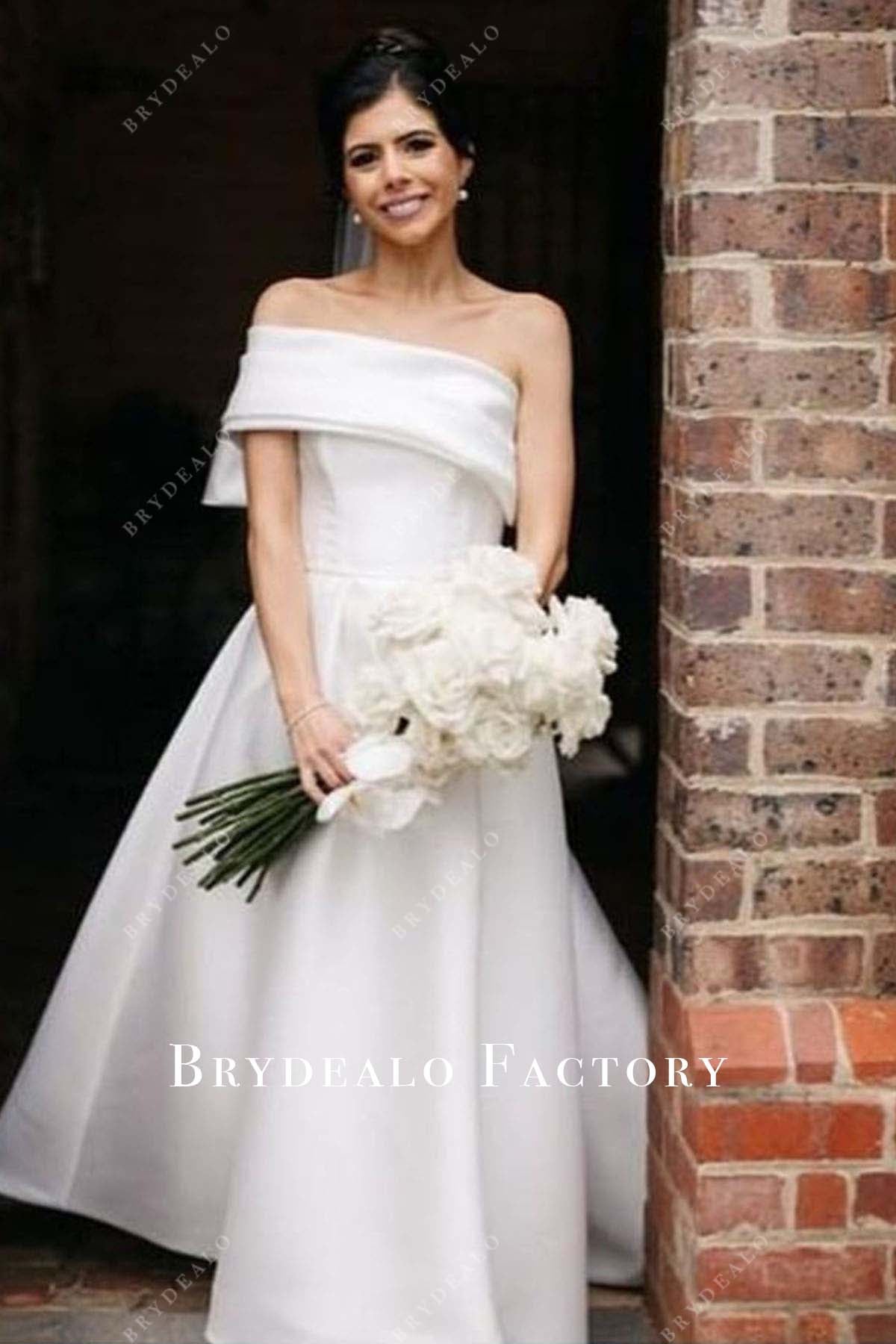 white off shoulder wedding dress