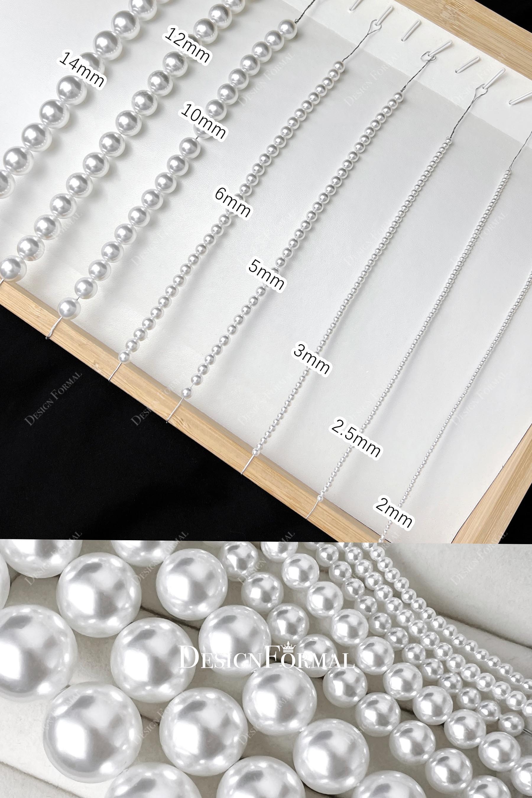 white pearl beading for formal dresses