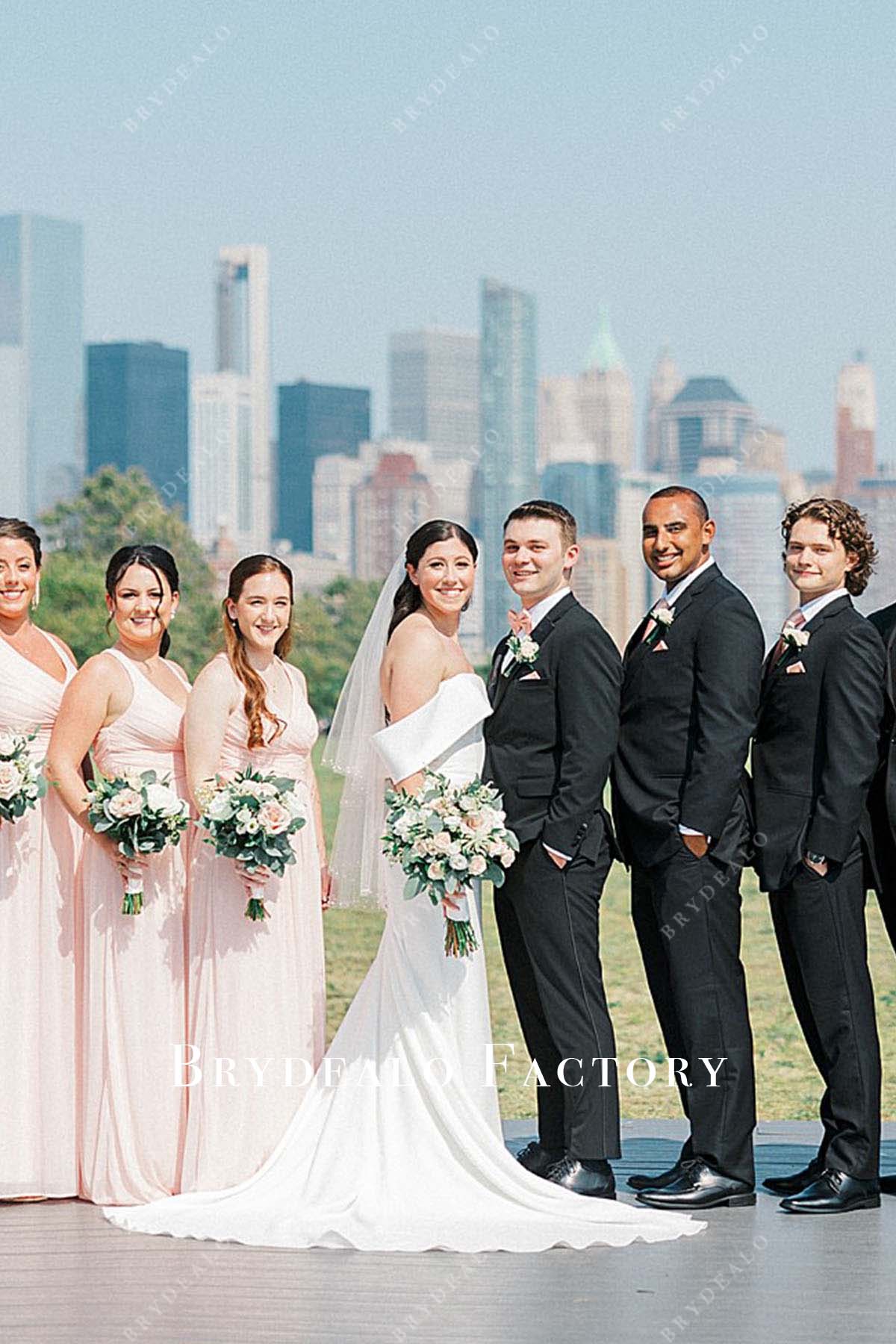 white strapless wedding dress