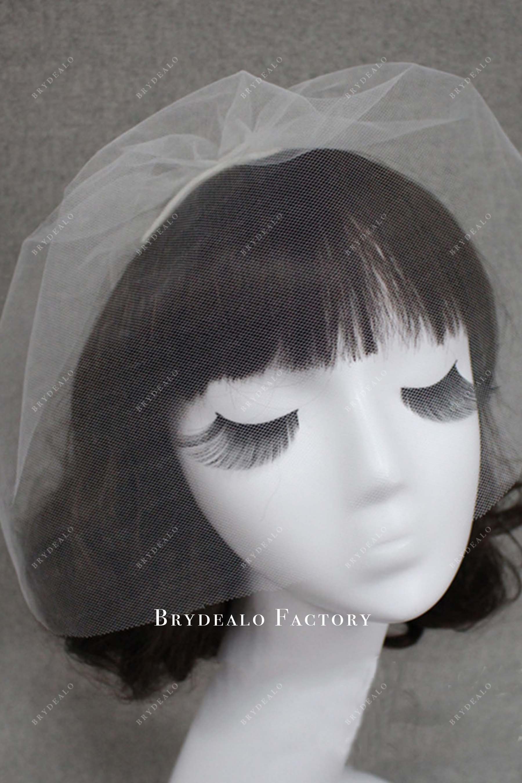 white tulle bridal veil