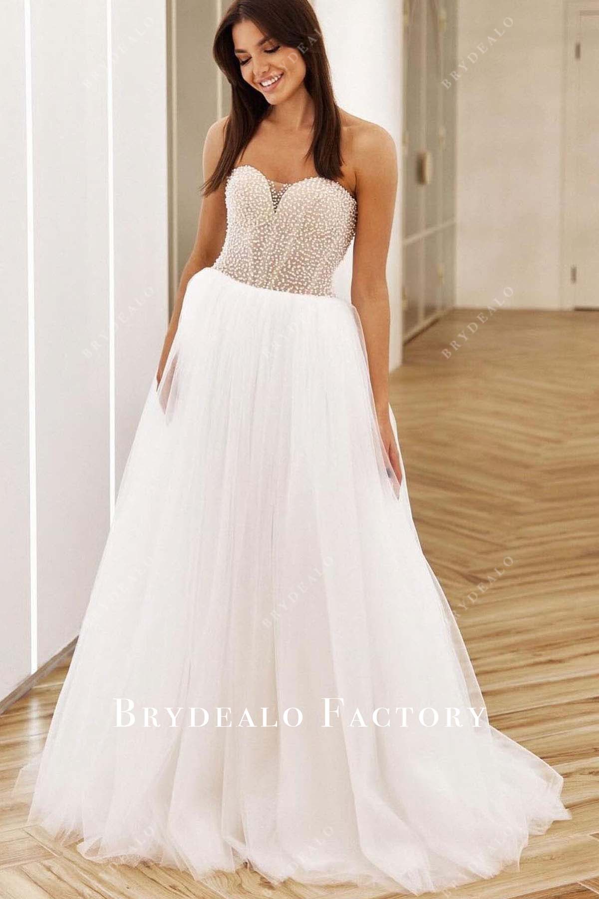 tulle a-line wedding dress