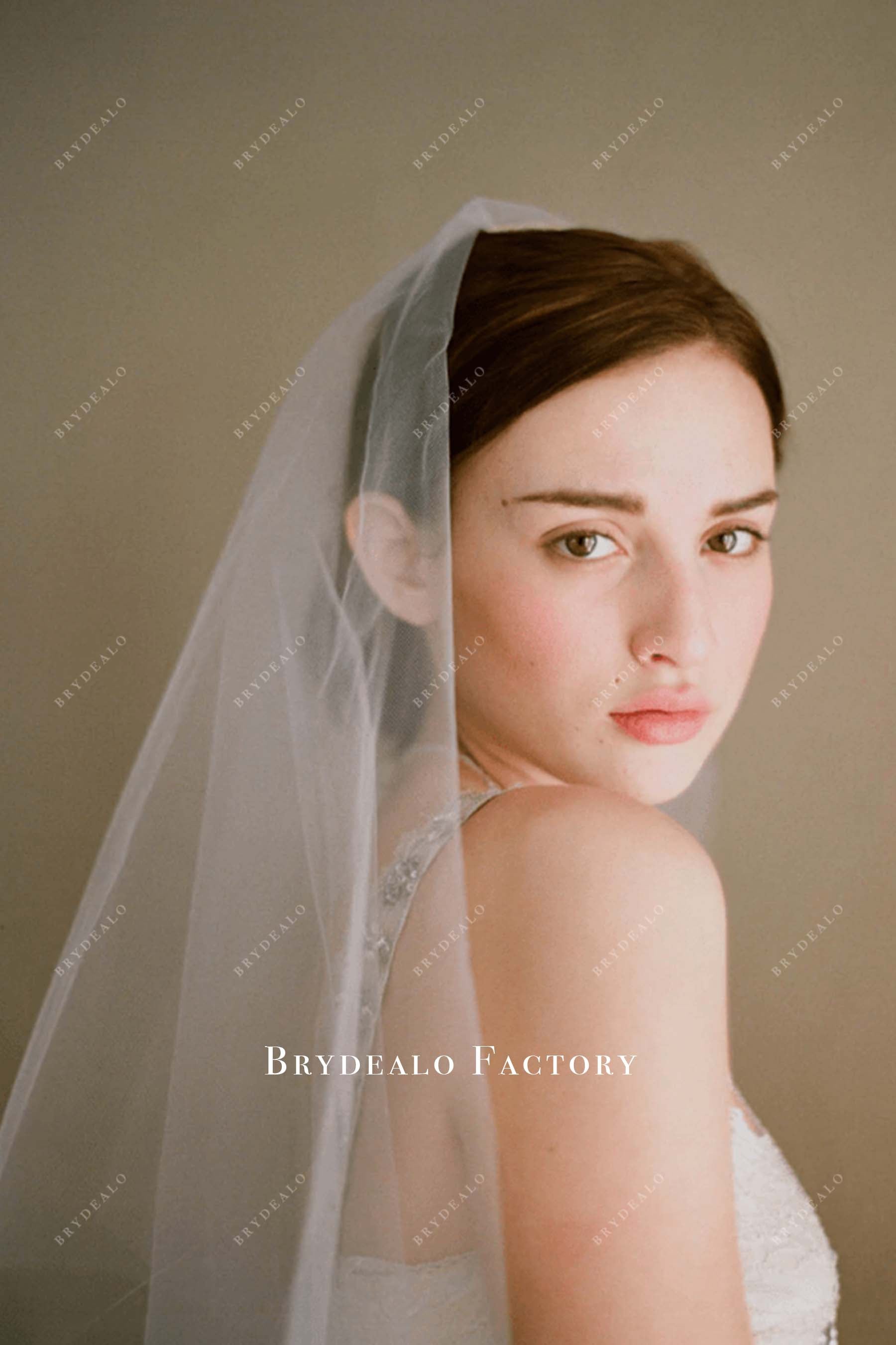 white two tier bridal veil 