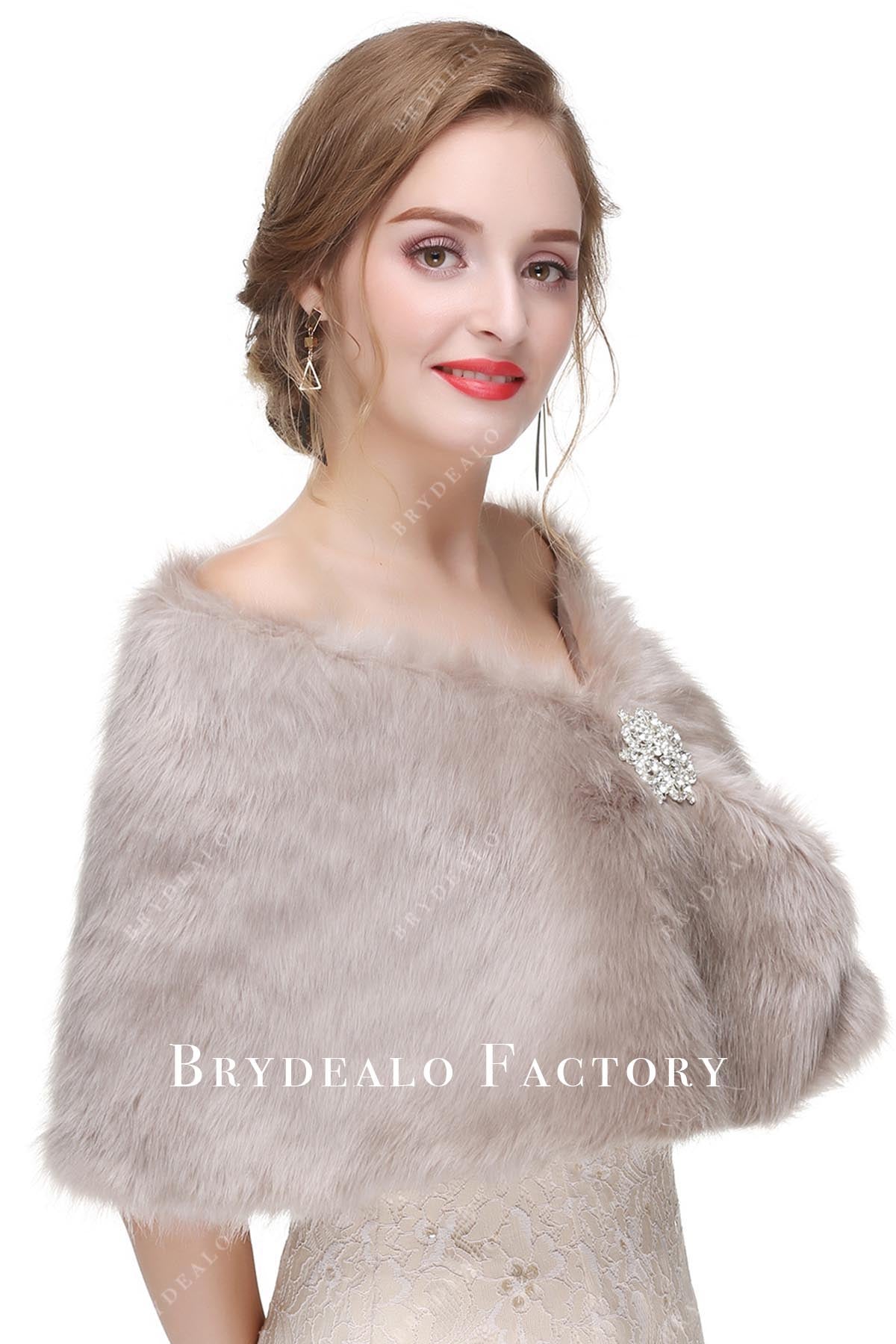 winter warm fur shawl bolero