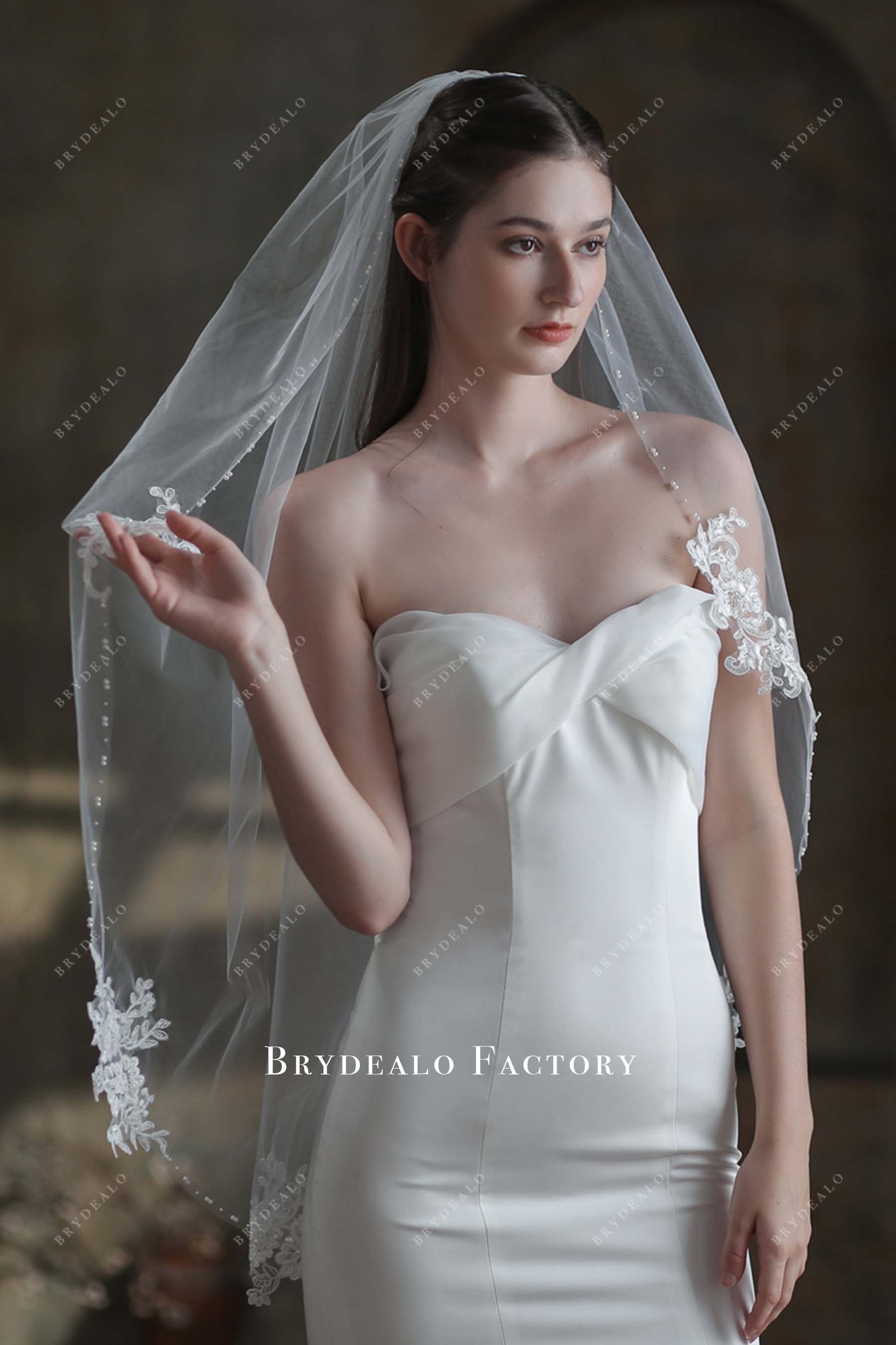 with comb bridal veil