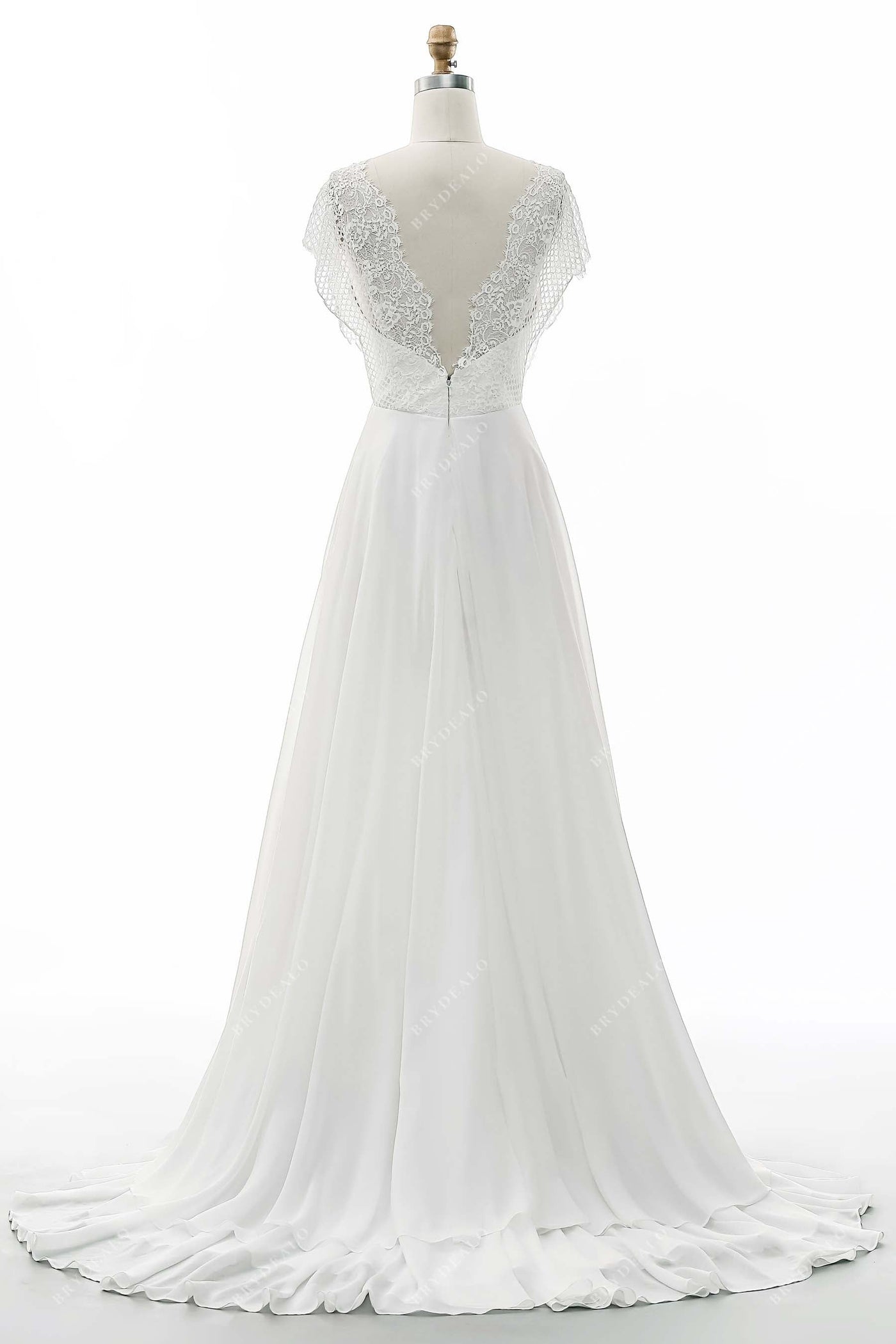 Batwing Sleeve Grecian Lace Chiffon A line Outdoor Wedding Dress batwing-sleeve-grecian-lace-chiffon-a-line-outdoor-wedding-dress