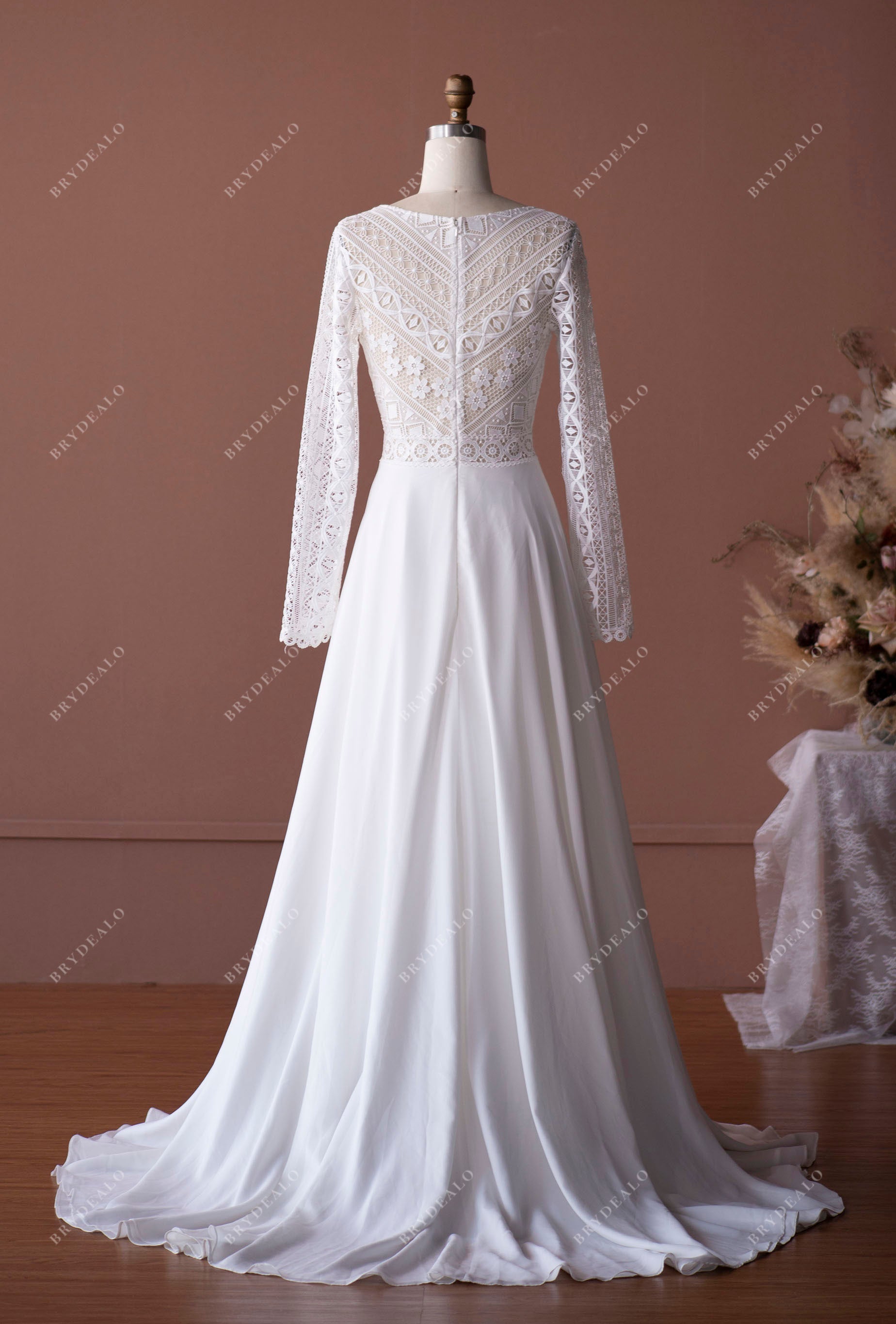 flowy A-line chiffon casual wedding dress