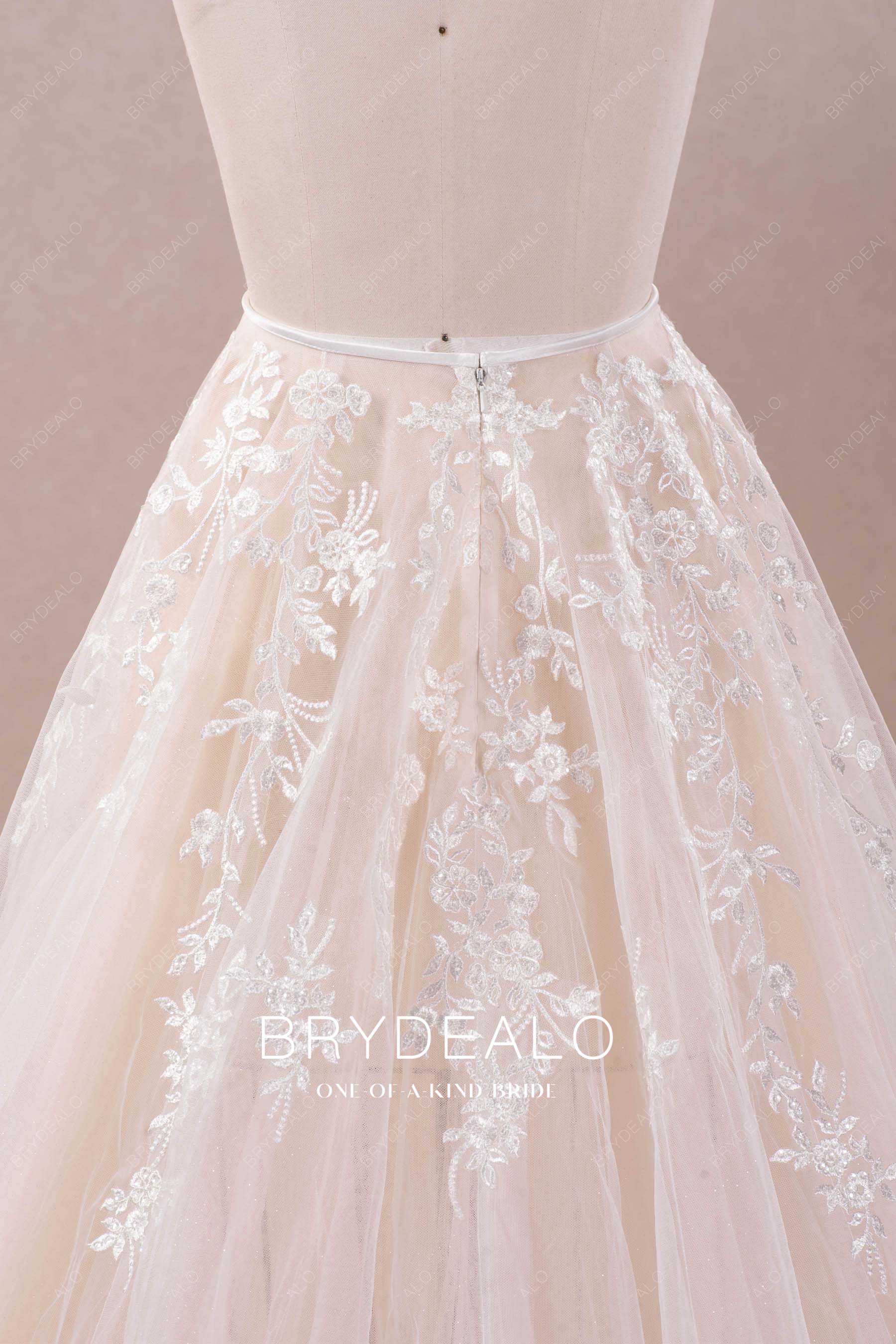 A-line lace bridal overskirt for sale
