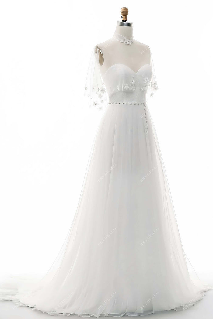 Sweetheart Neck Strapless Tulle Dress with Bow Daffodil