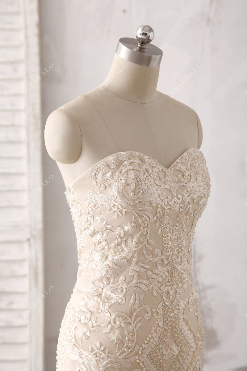 Strapless Champagne Beaded Neck Bridesmaid Dress main image 0