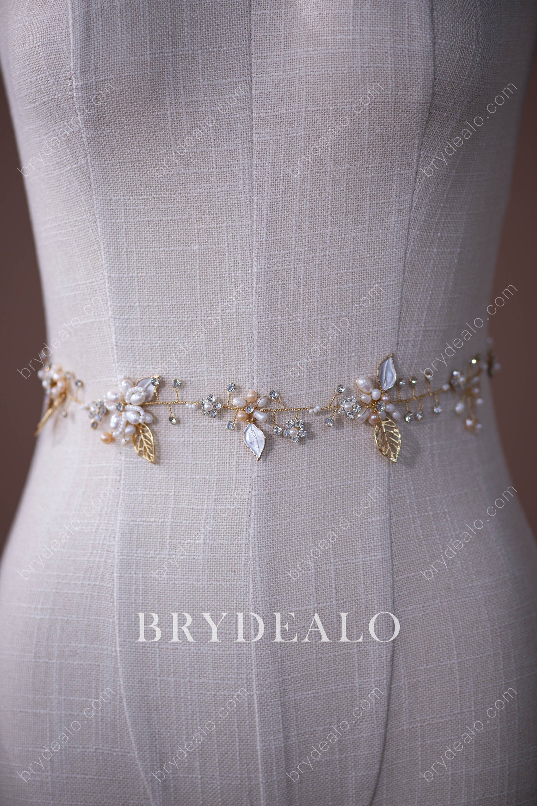 Designer Botanically-inspired Wedding Dress Sash Belt for Sale