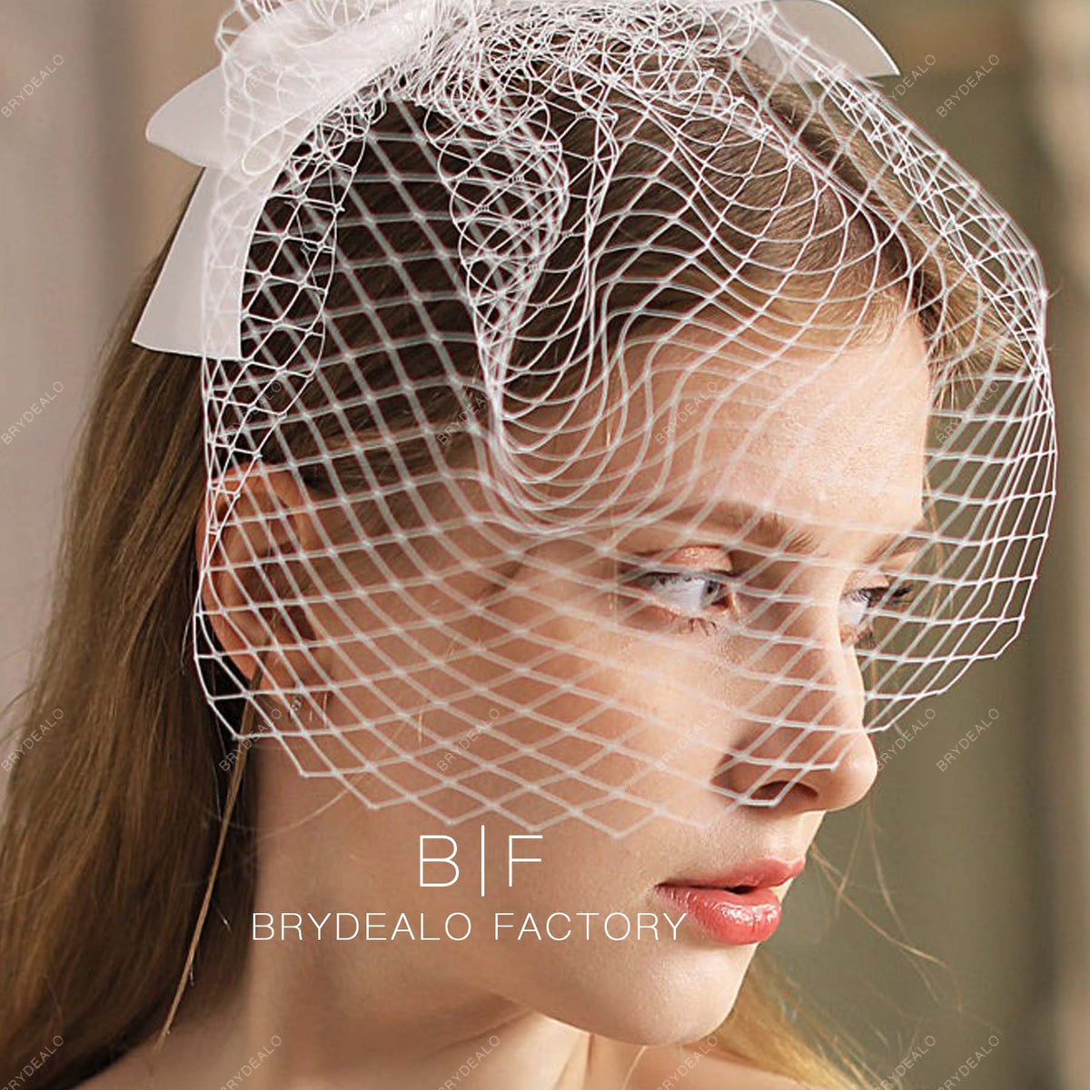 Brydealo Factory Shoulder Length Bridal Veil Short Wedding Tulle Headpiece