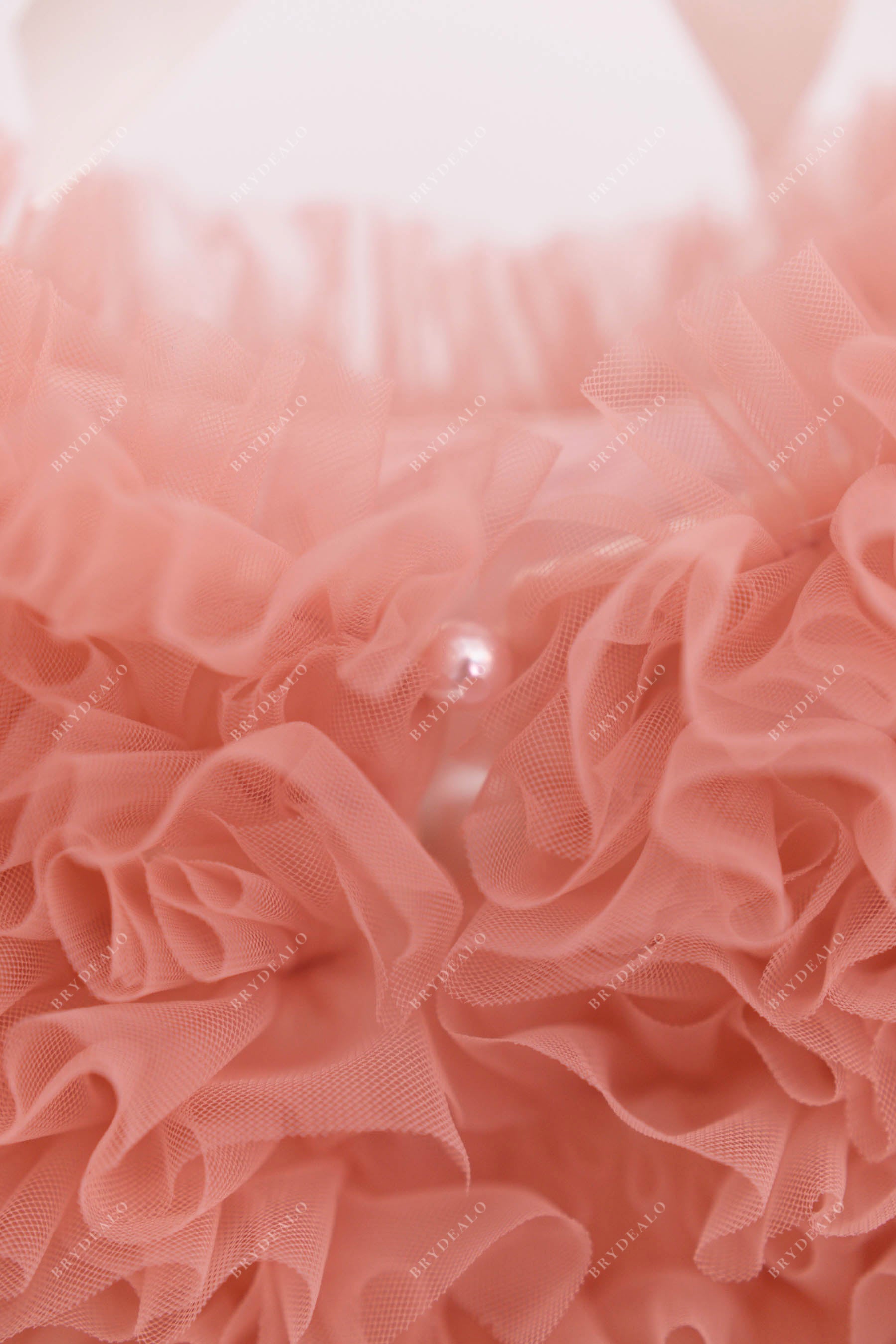 coral pink sleeveless ruffled little girl dress