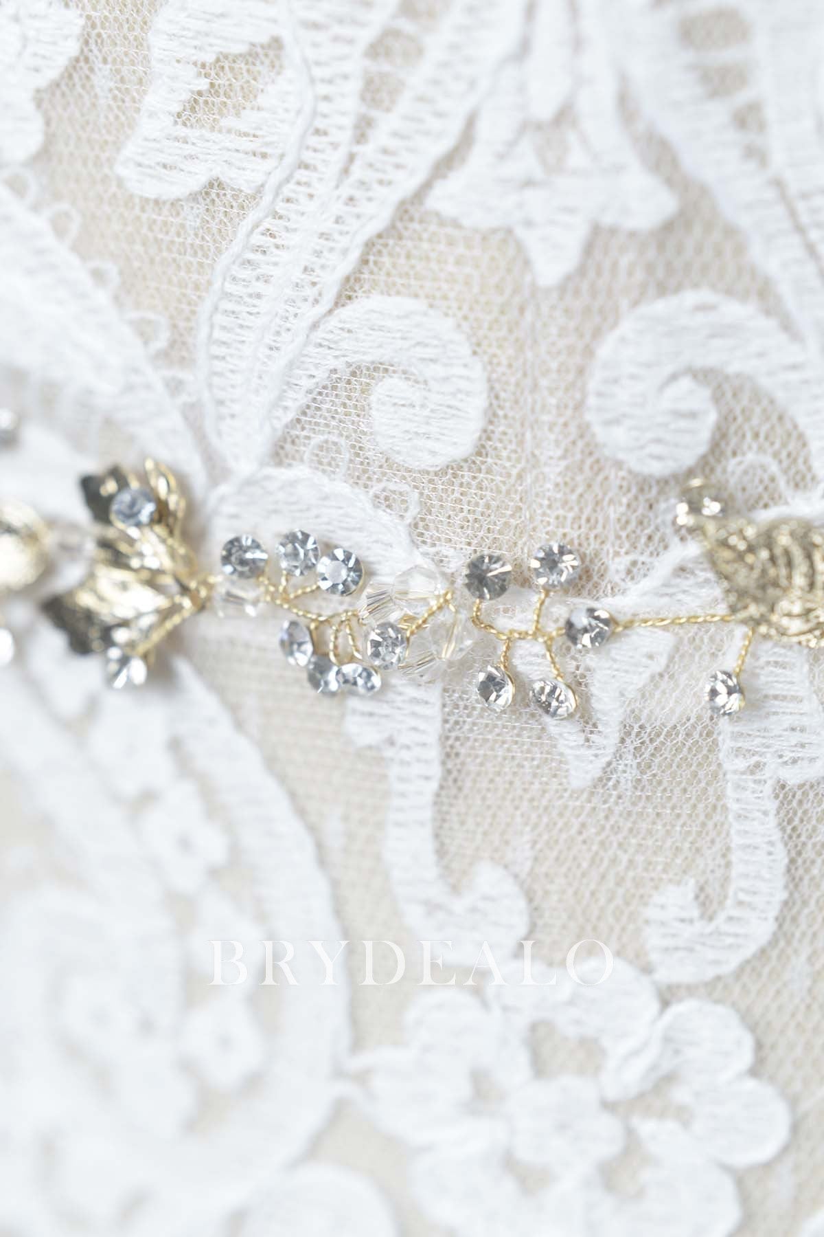 Designer Gold Silver Crystal Bridal Sash