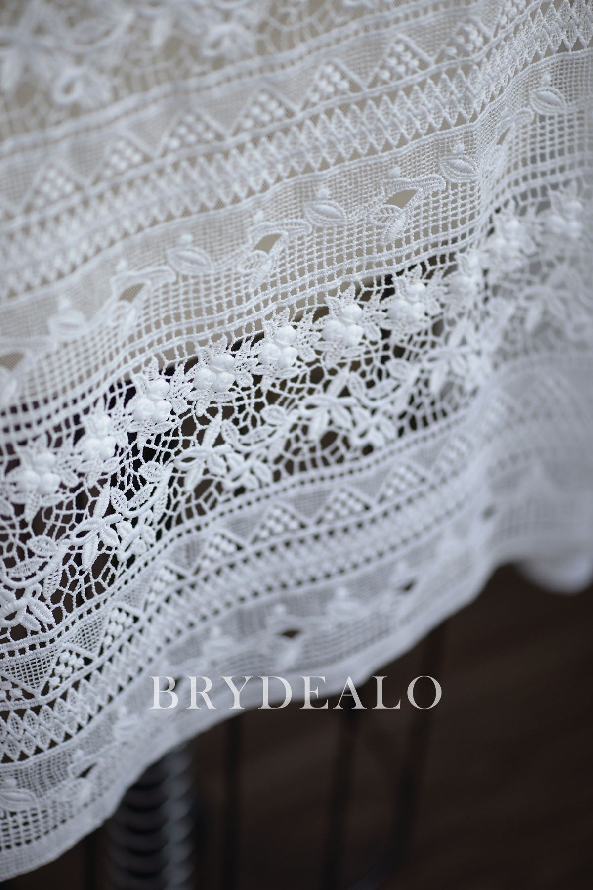 Unique Patterned Bridal Crochet Lace Fabric