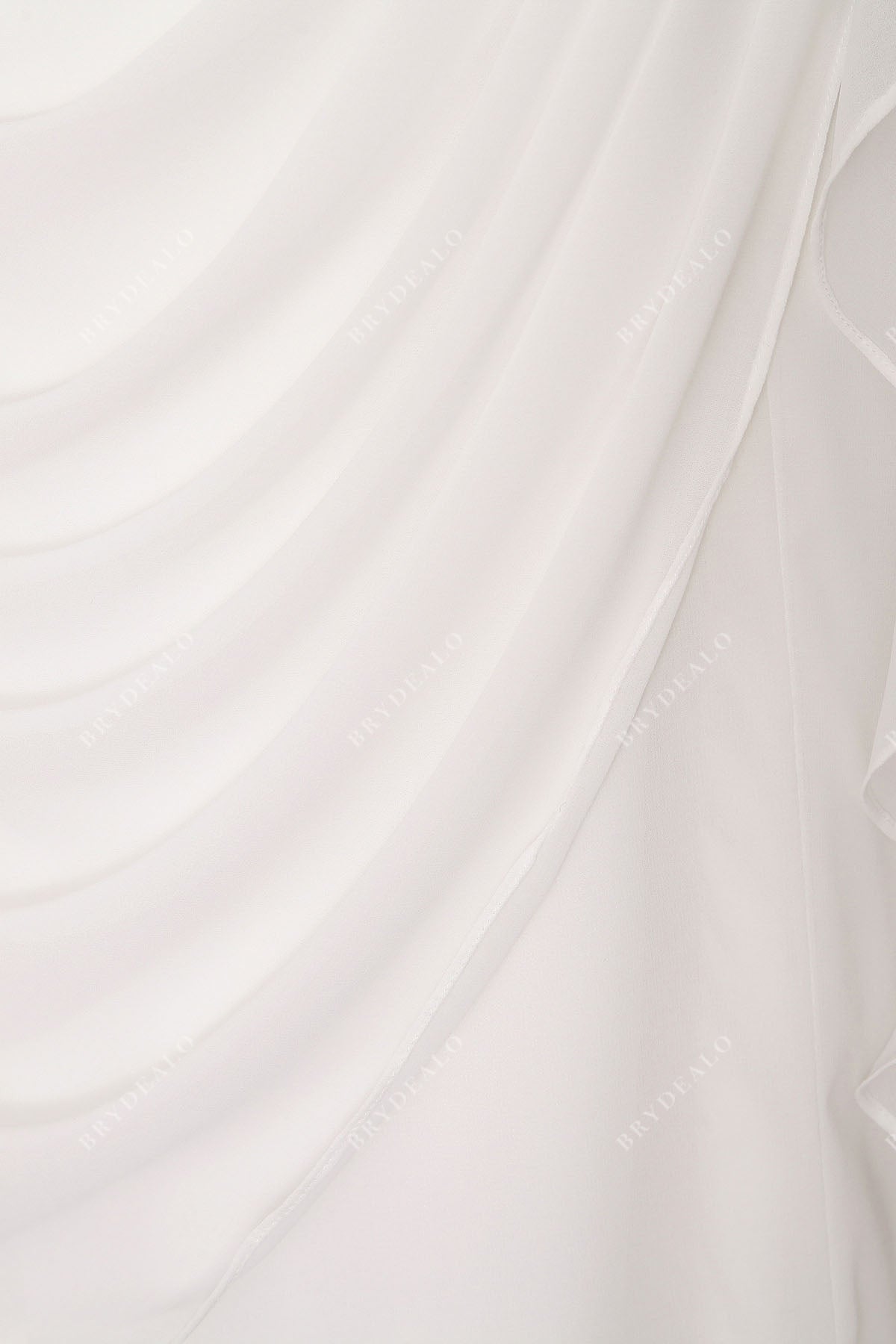 designer draped chiffon bridal gown
