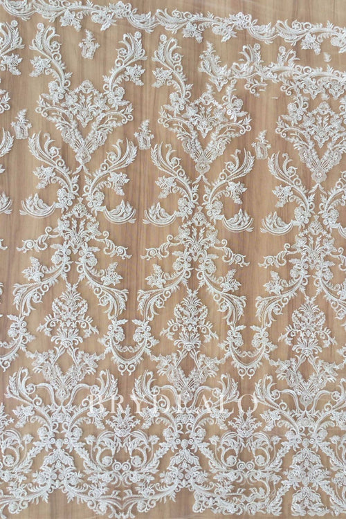 Best Shimmery Beaded Flower Apparel Lace Fabric Online
