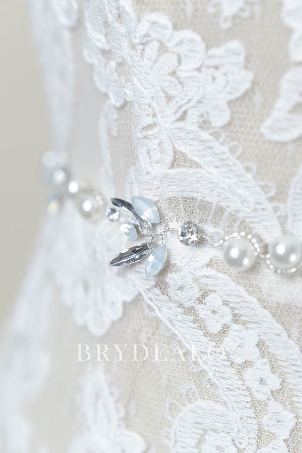 Trendy Silver Dusty Blue Rhinestones Satin Bridal Sash Online