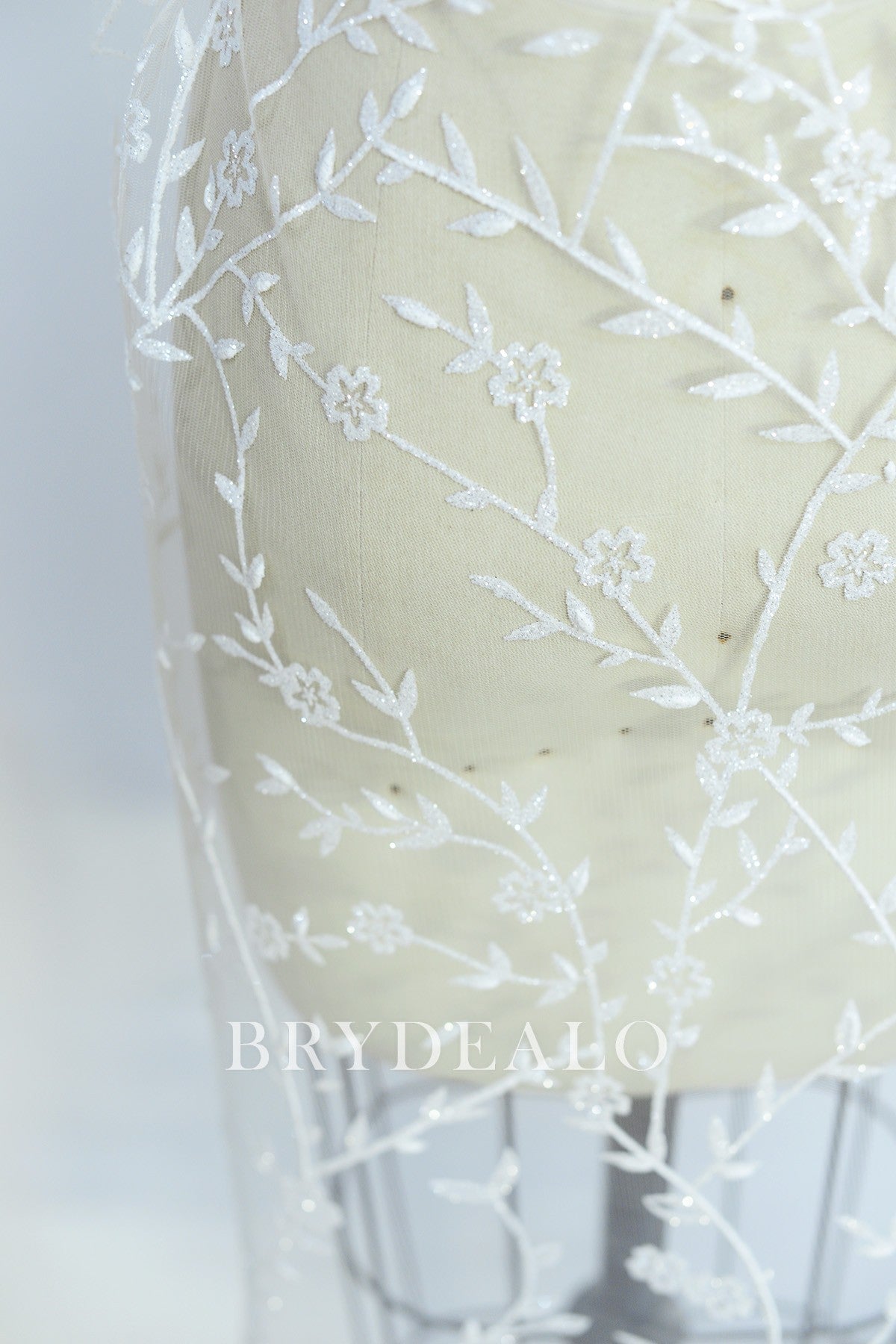  Leaf Motif Bridal Lace Fabric Online