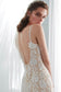 Designer Champagne Lace Scoop Neck Boho Wedding Dress