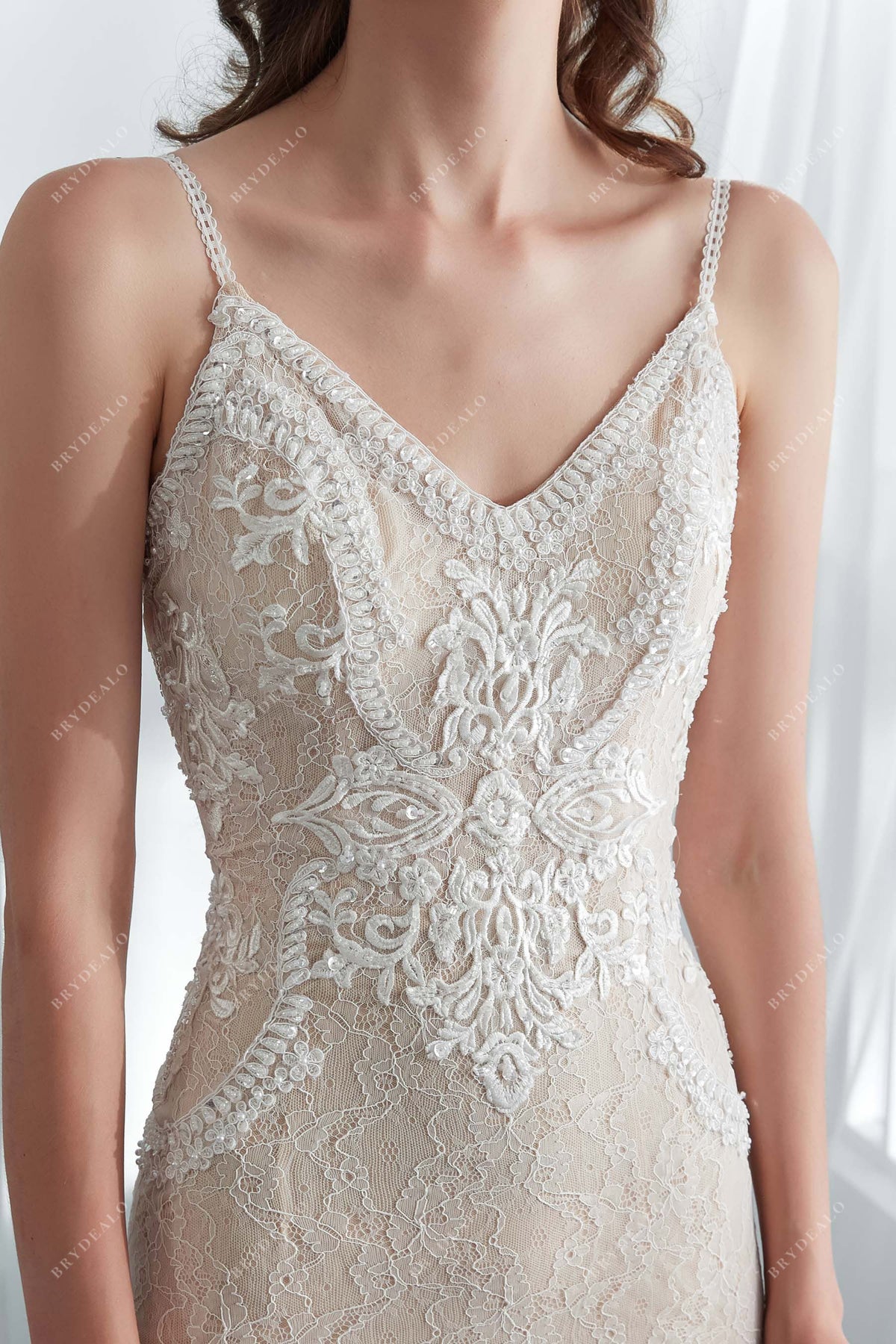 Boho Lace Wedding Dress Fit and Flare Tulle Lace Bridal Gown main image 0