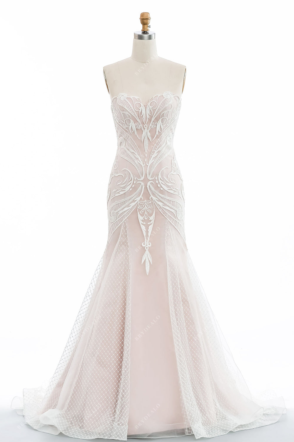 Twinkling Dreamy Halter Neck Lace Designer Nude Beach Wedding Dress