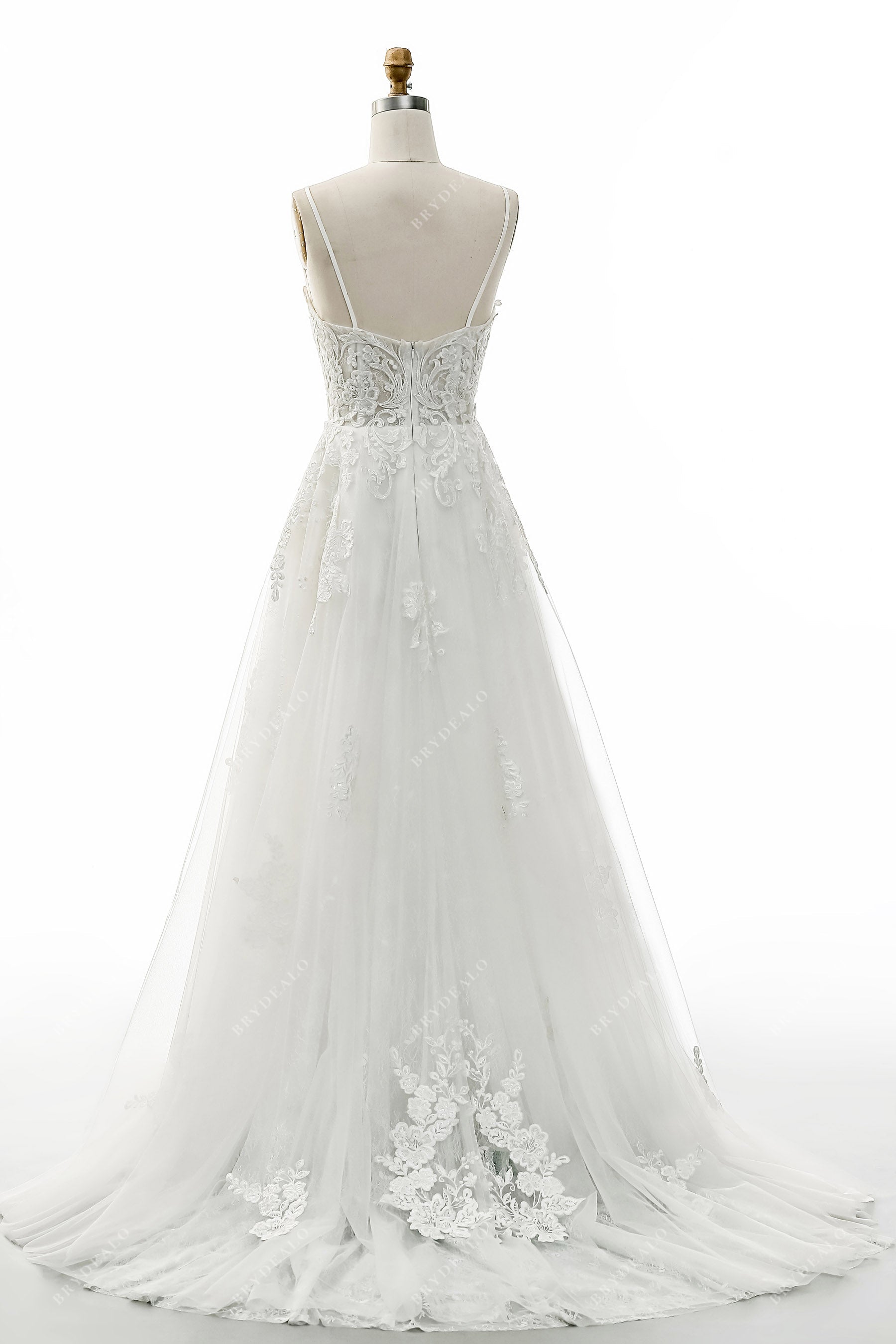 open back visible boning modern bridal gown