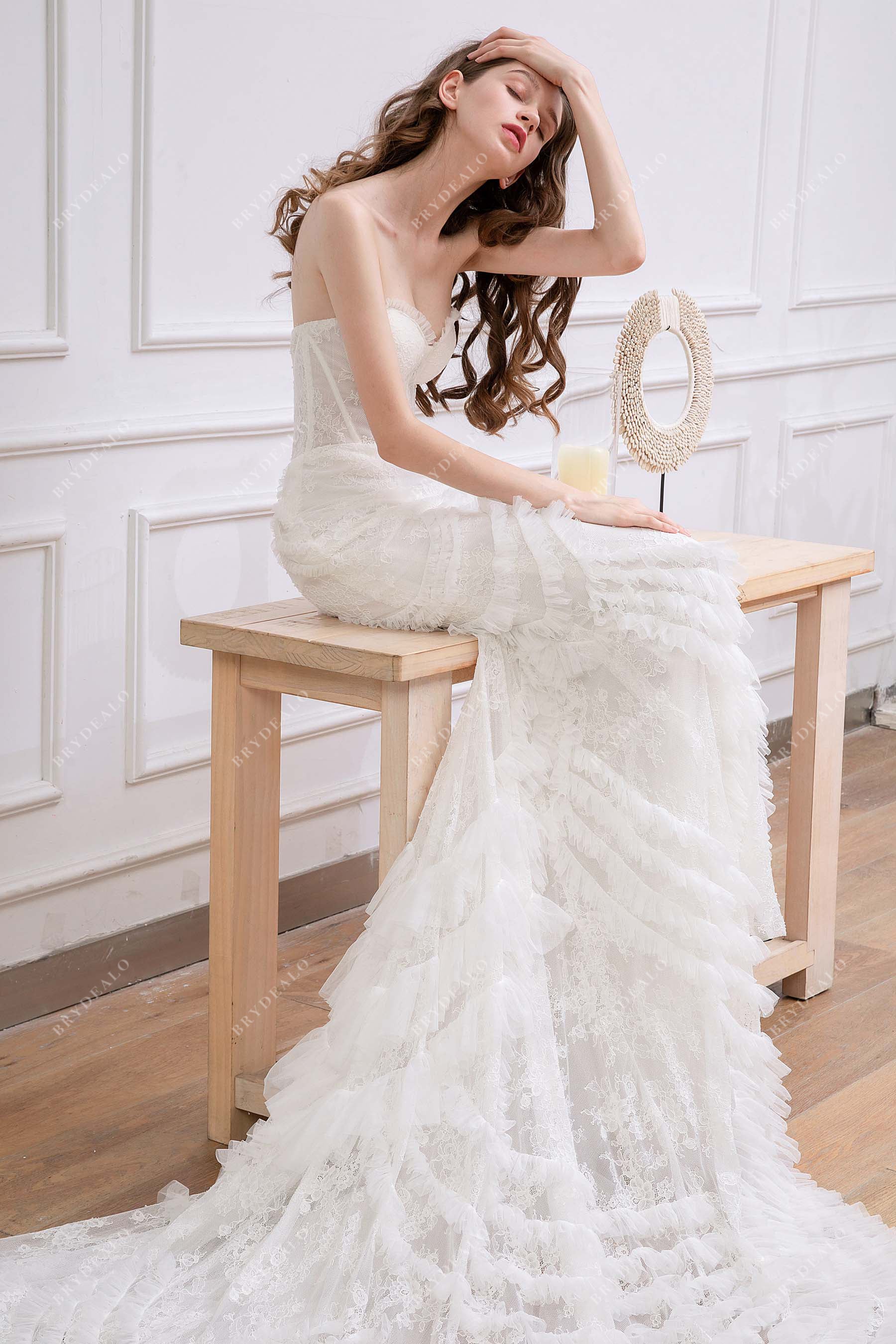 Illusion Lace Corset Tulle Spring Wedding Dress