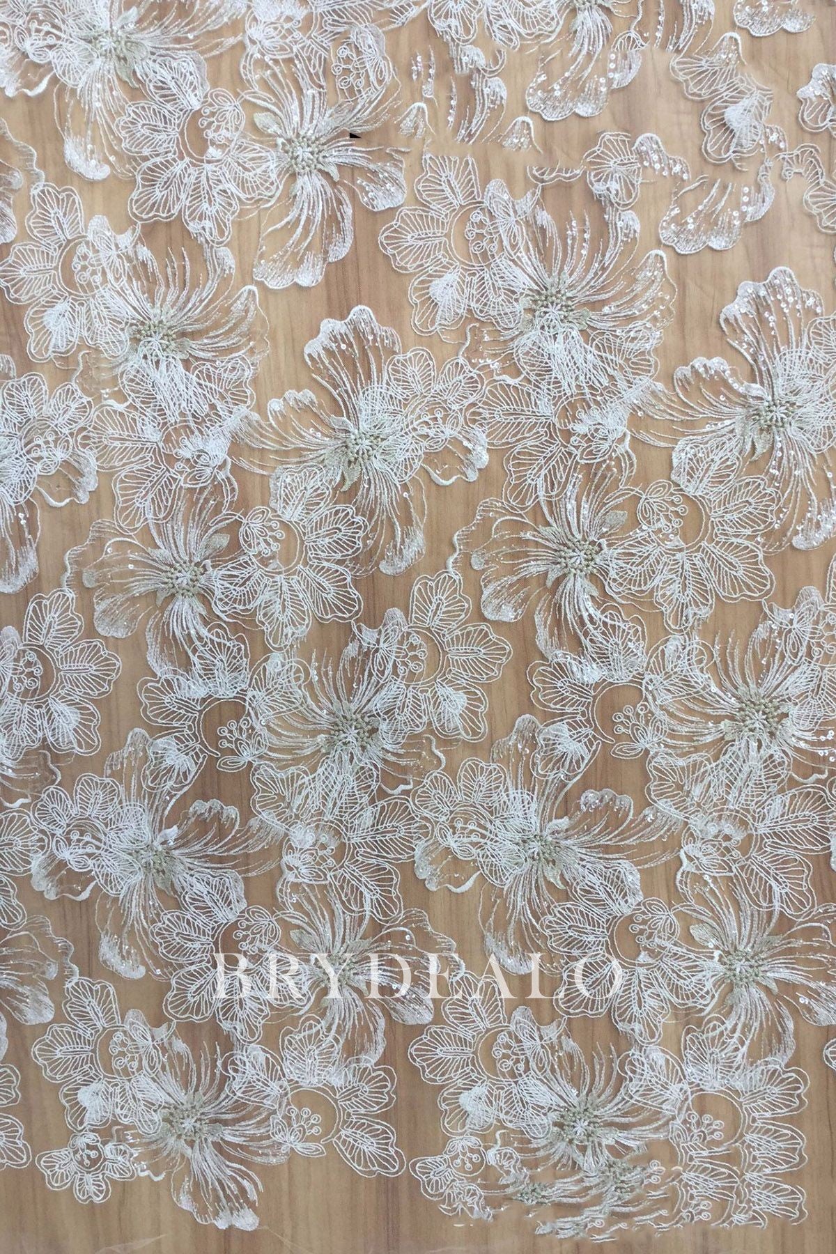 Sparkly Flower Lace Fabric