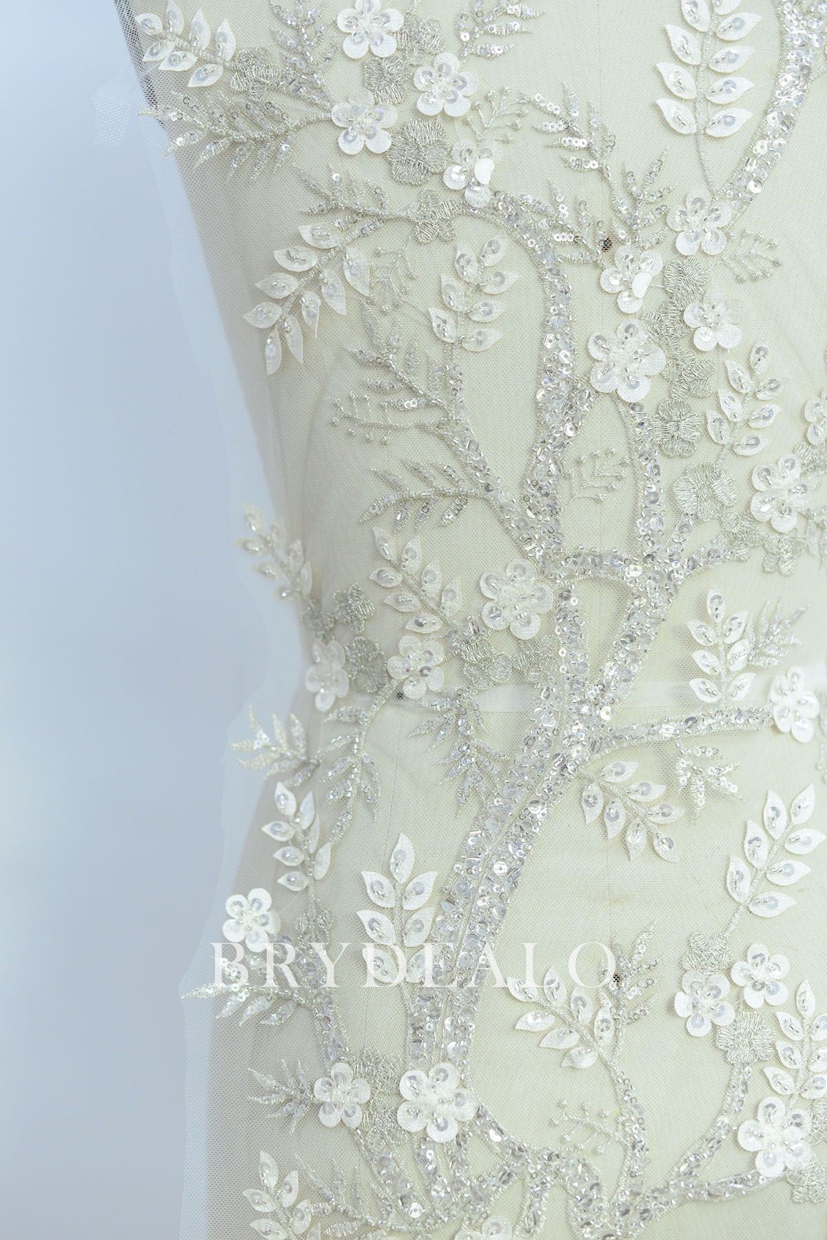  Branch Embroidered Lace Fabric